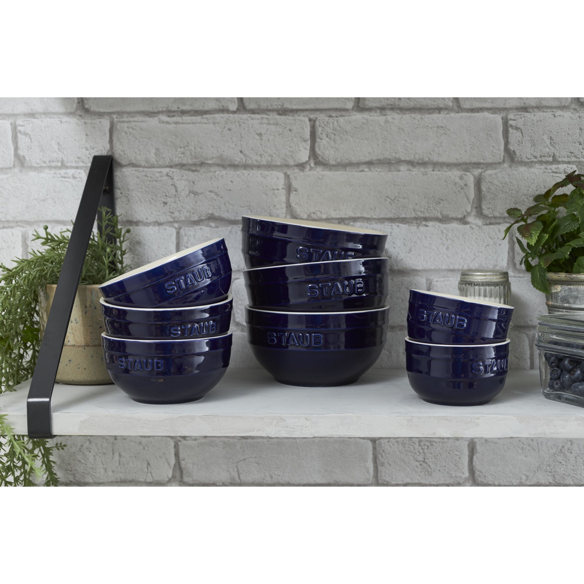 STAUB Ceramique 14 cm Ceramic Round Bowl, Dark-Blue-Dinnerware-DECOROLALA