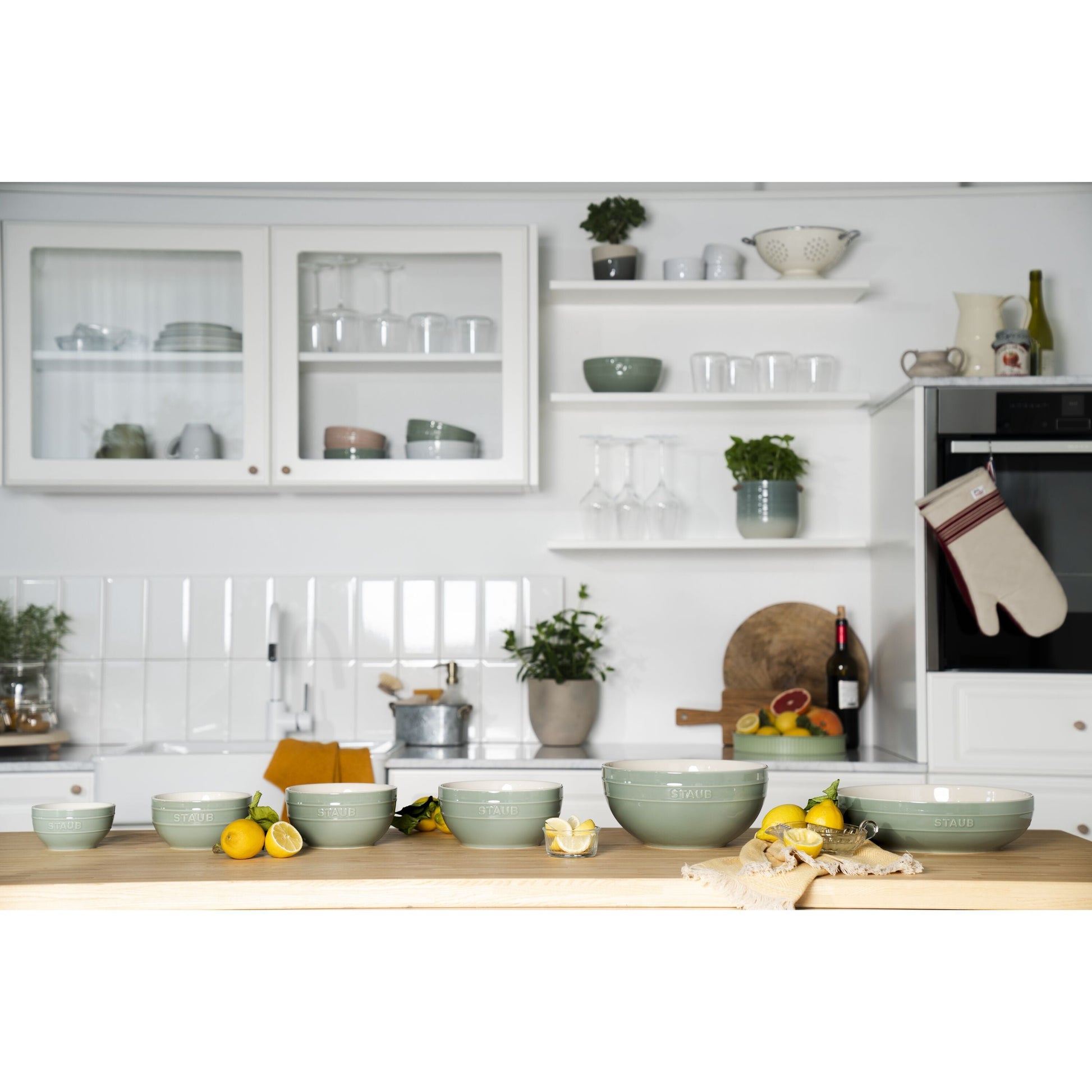 STAUB Ceramique 18 cm Ceramic Round Bowl, Eucalyptus-Dinnerware-DECOROLALA