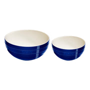 STAUB Ceramique 2 Piece Ceramic Bowl Set, Dark-Blue-Dinnerware-DECOROLALA
