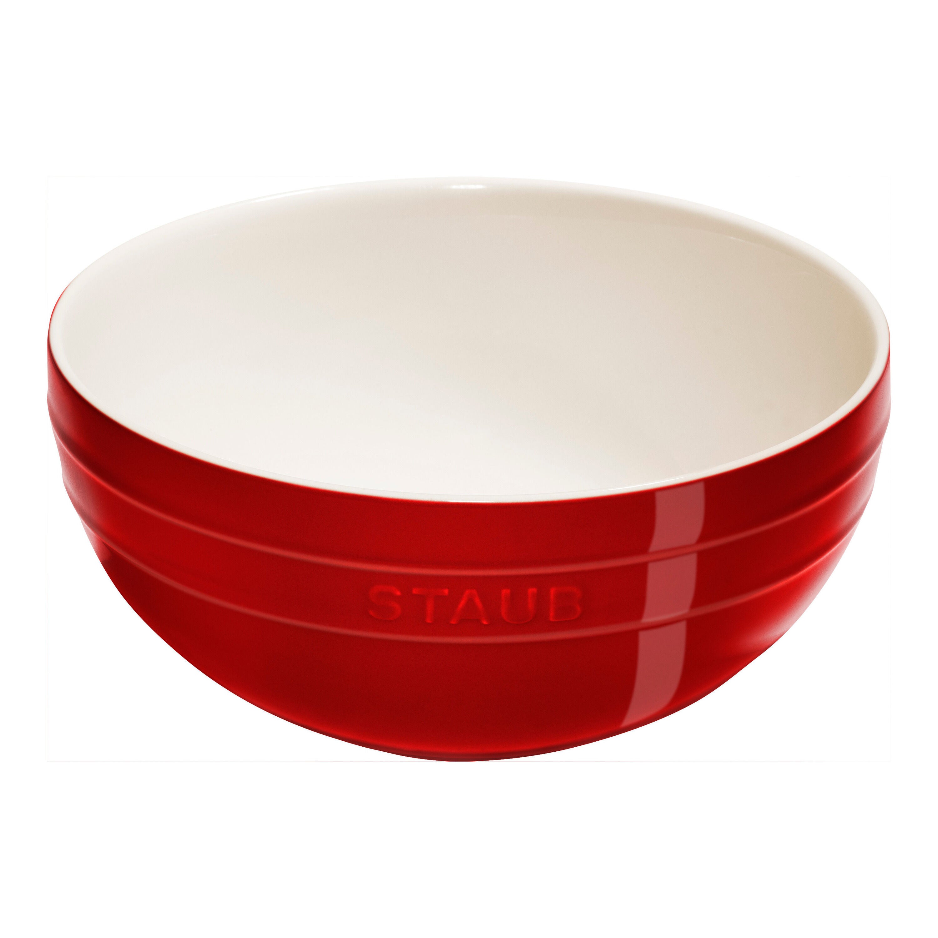 STAUB Ceramique 2 Piece Ceramic Large Mixing Bowl Set, Cherry-Dinnerware-DECOROLALA