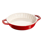 STAUB Ceramique 24 cm Ceramic Round Pie Dish, Cherry-Pie-DECOROLALA