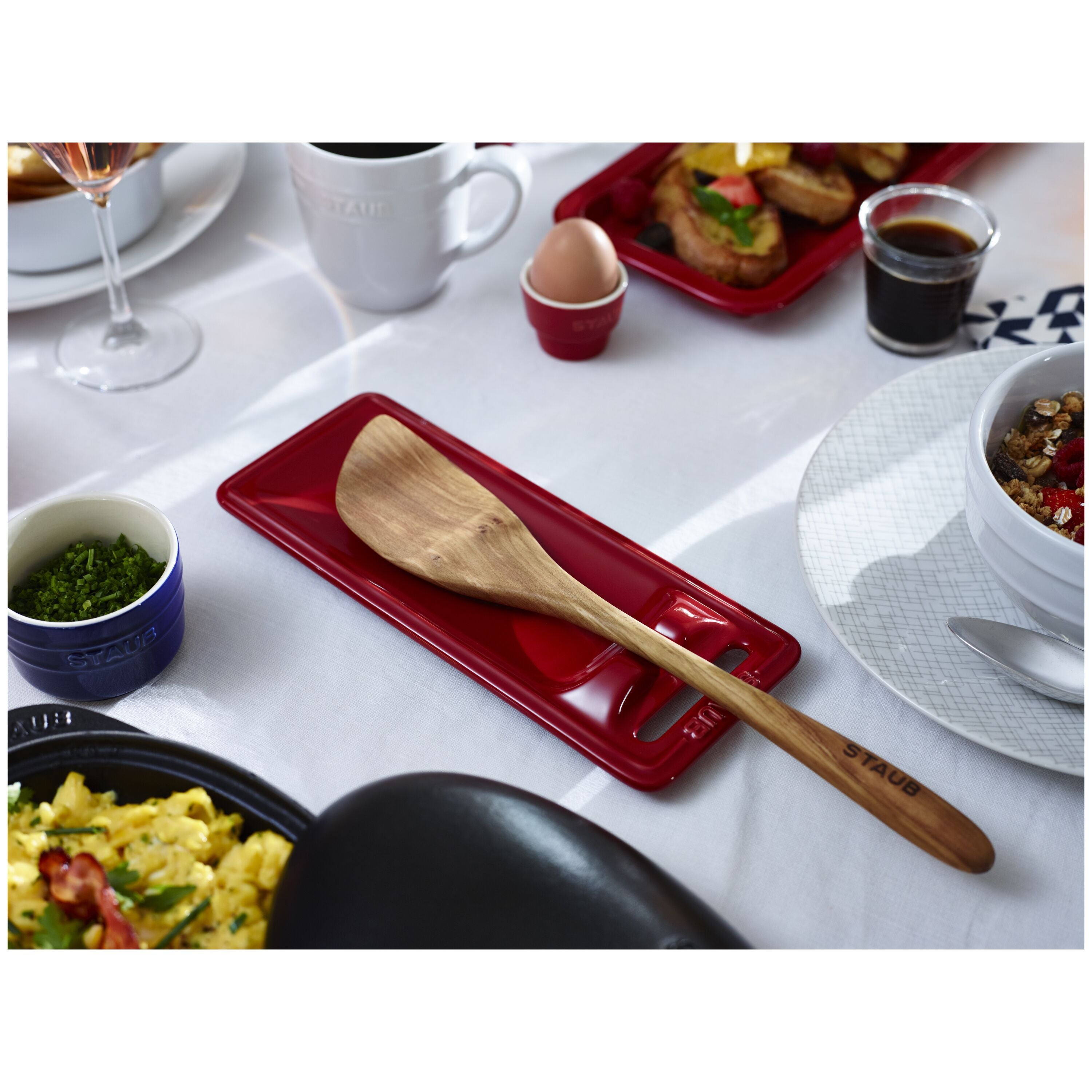 STAUB Ceramique 25 cm X 10 cm Ceramic Spoon Rest, Cherry-Spoon Rest-DECOROLALA
