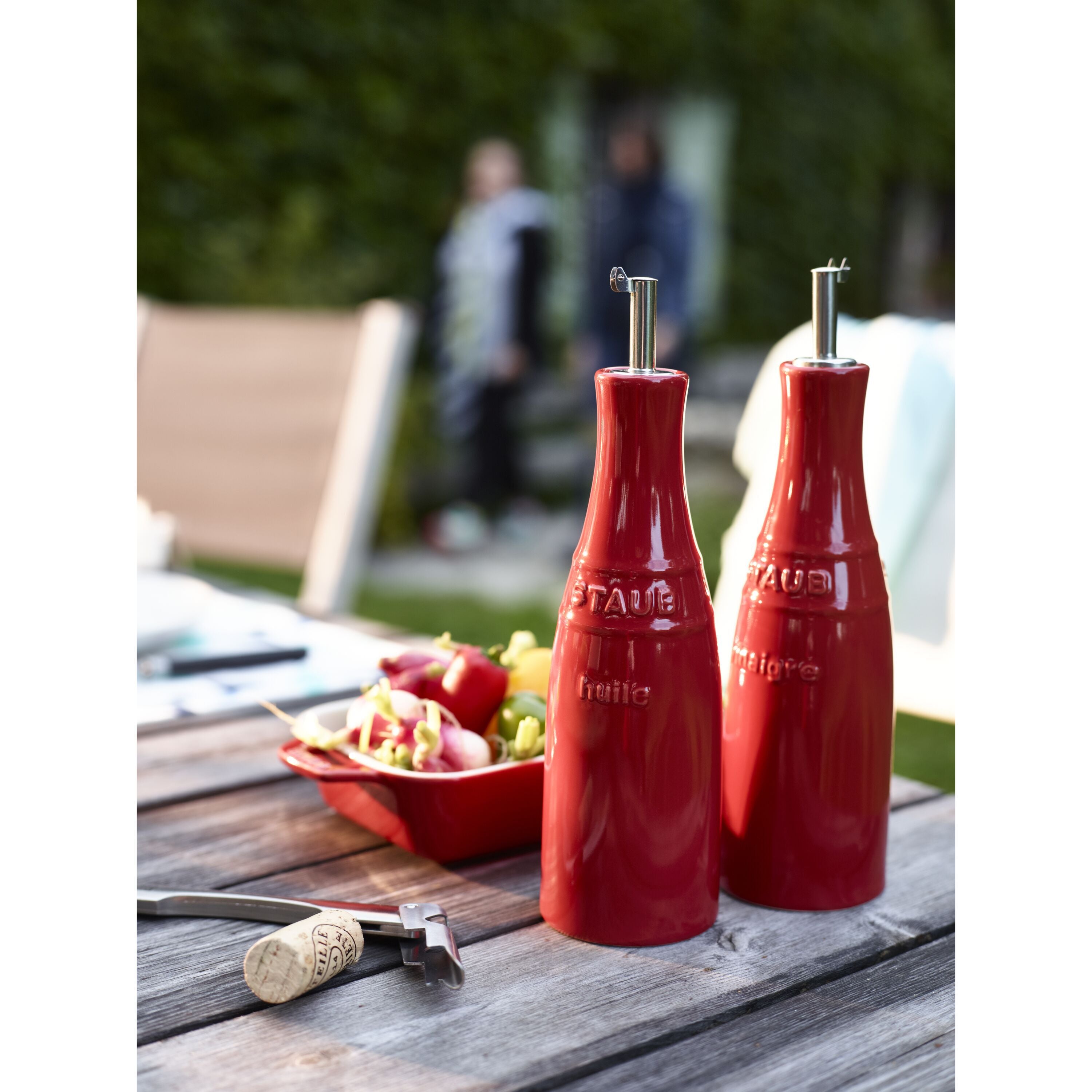STAUB Ceramique 250 mL / 2 Piece Ceramic Oil And Vinegar Set, Cherry-Oil-DECOROLALA