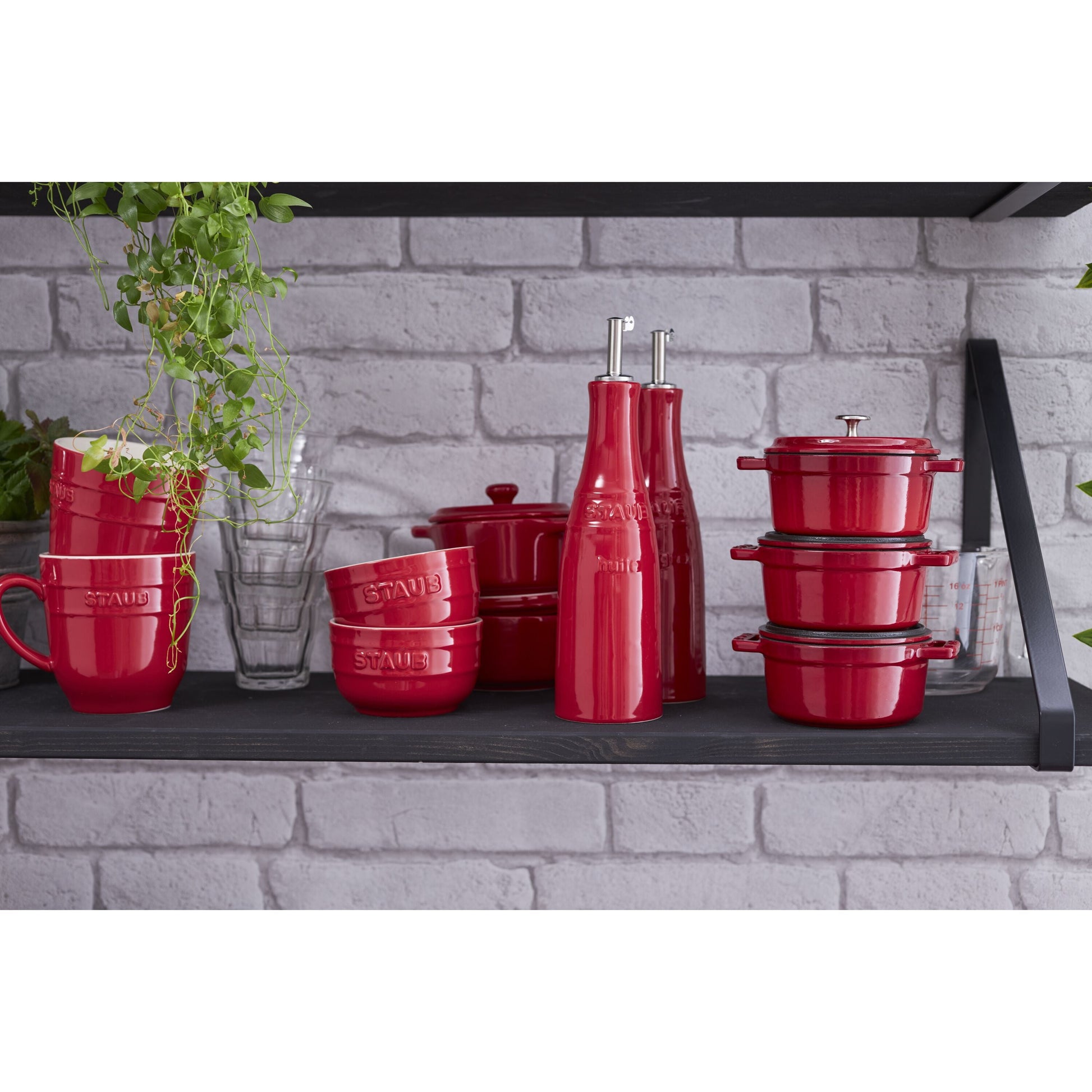 STAUB Ceramique 250 mL / 2 Piece Ceramic Oil And Vinegar Set, Cherry-Oil-DECOROLALA