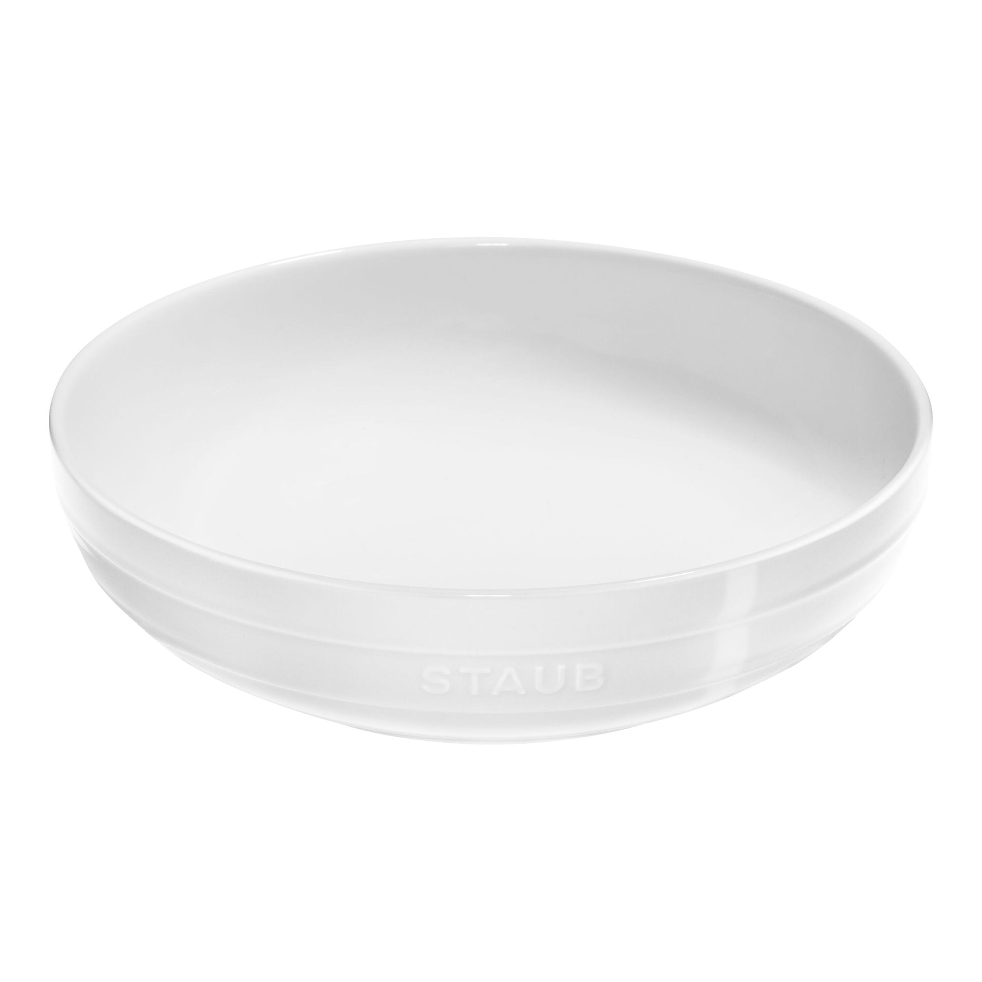 STAUB Ceramique 28 cm Ceramic Round Serving Bowl, White-Dinnerware-DECOROLALA