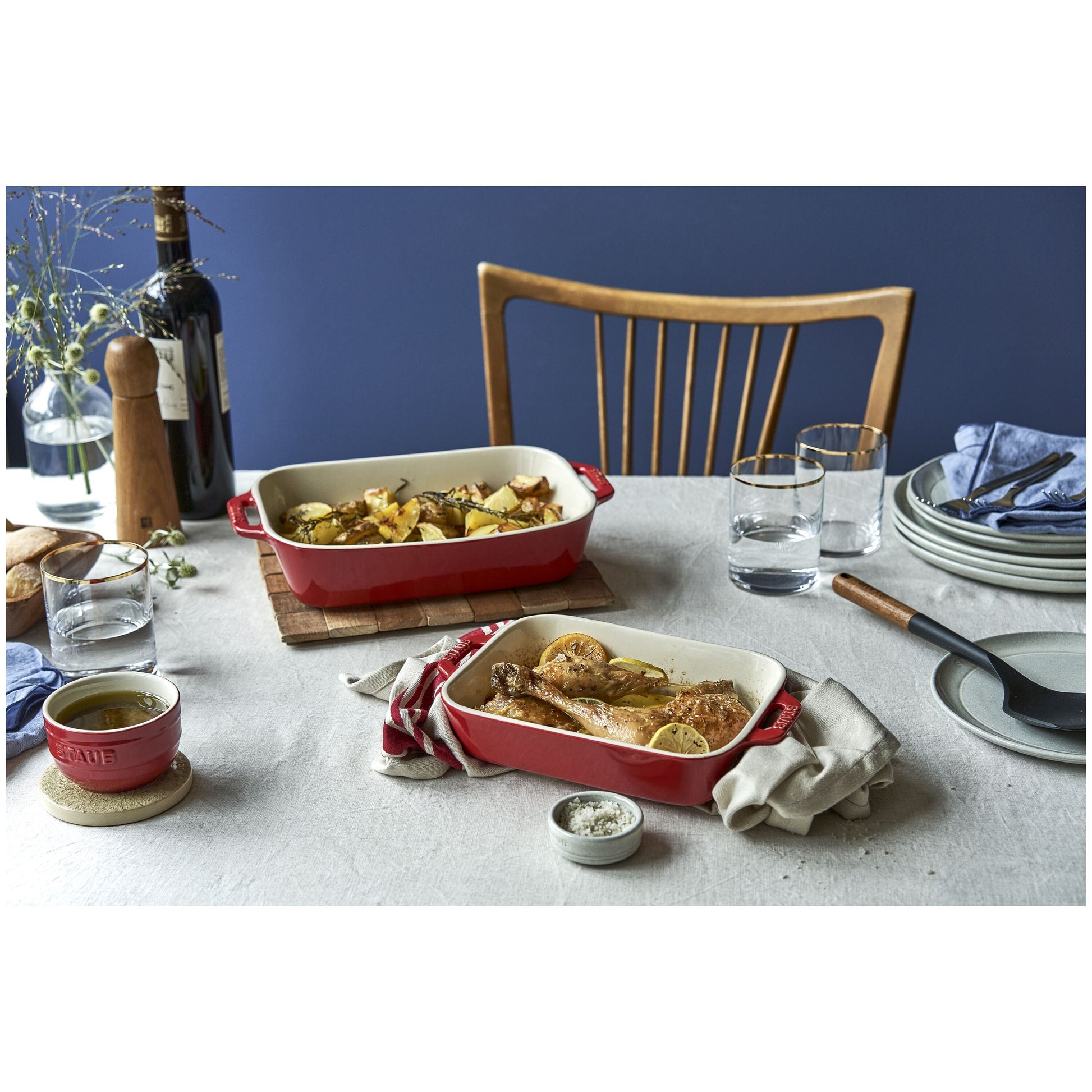 STAUB Ceramique 2.4L Rectangular Baking Dish Cherry-Bakeware-DECOROLALA