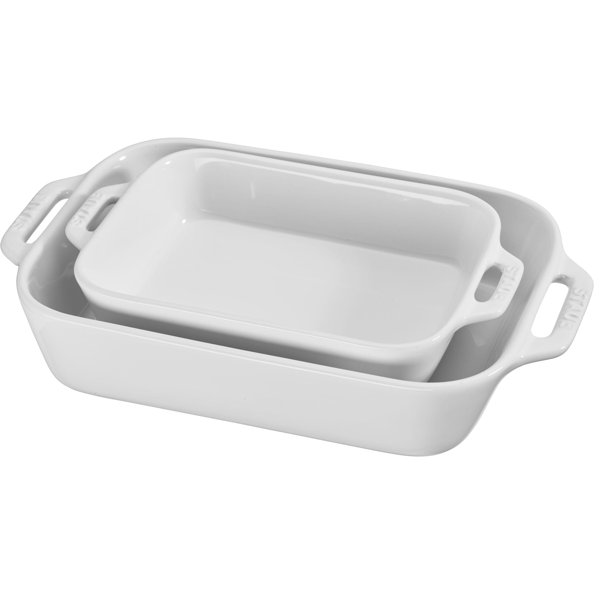STAUB Ceramique 4 Piece Bakeware Set, White-n/a-DECOROLALA