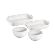STAUB Ceramique 4 Piece Bakeware Set, White-n/a-DECOROLALA