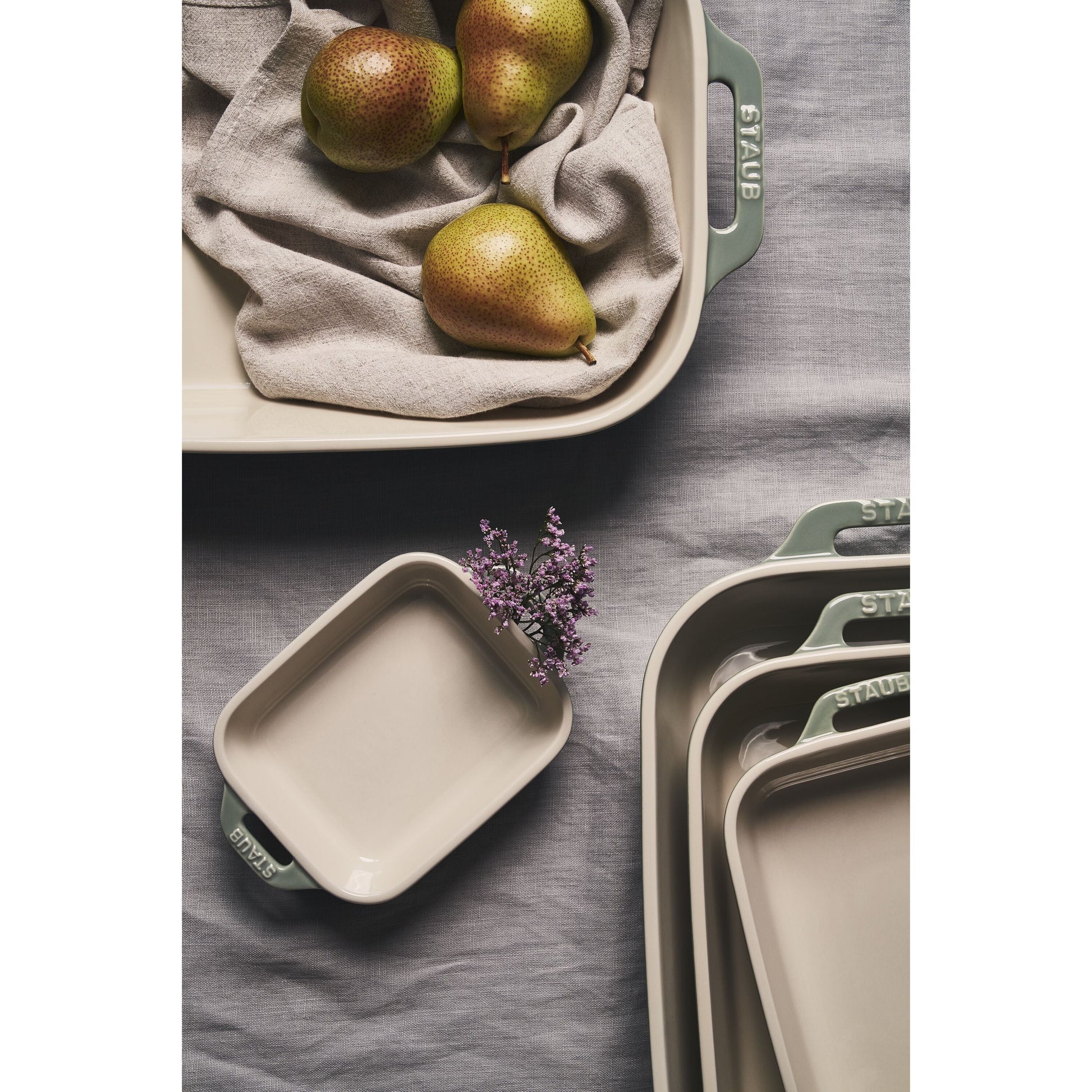 STAUB Ceramique 400 mL Ceramic Rectangular Rectangular Baking Dish , Eucalyptus-Bakeware-DECOROLALA