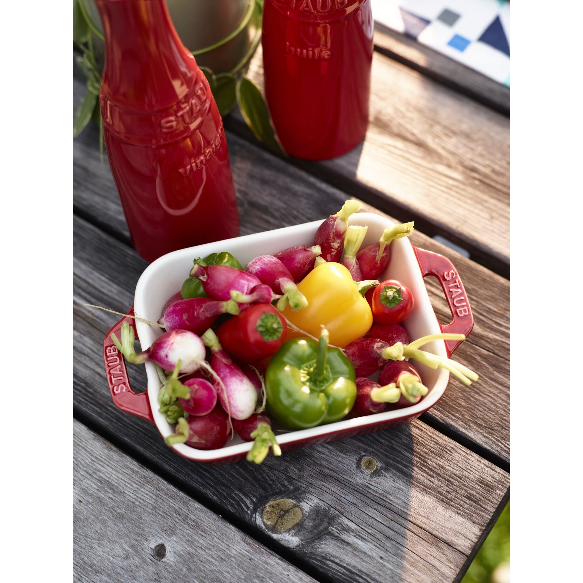 STAUB Ceramique 400 ml Ceramic Rectangular Oven Dish, Cherry-Bakeware-DECOROLALA