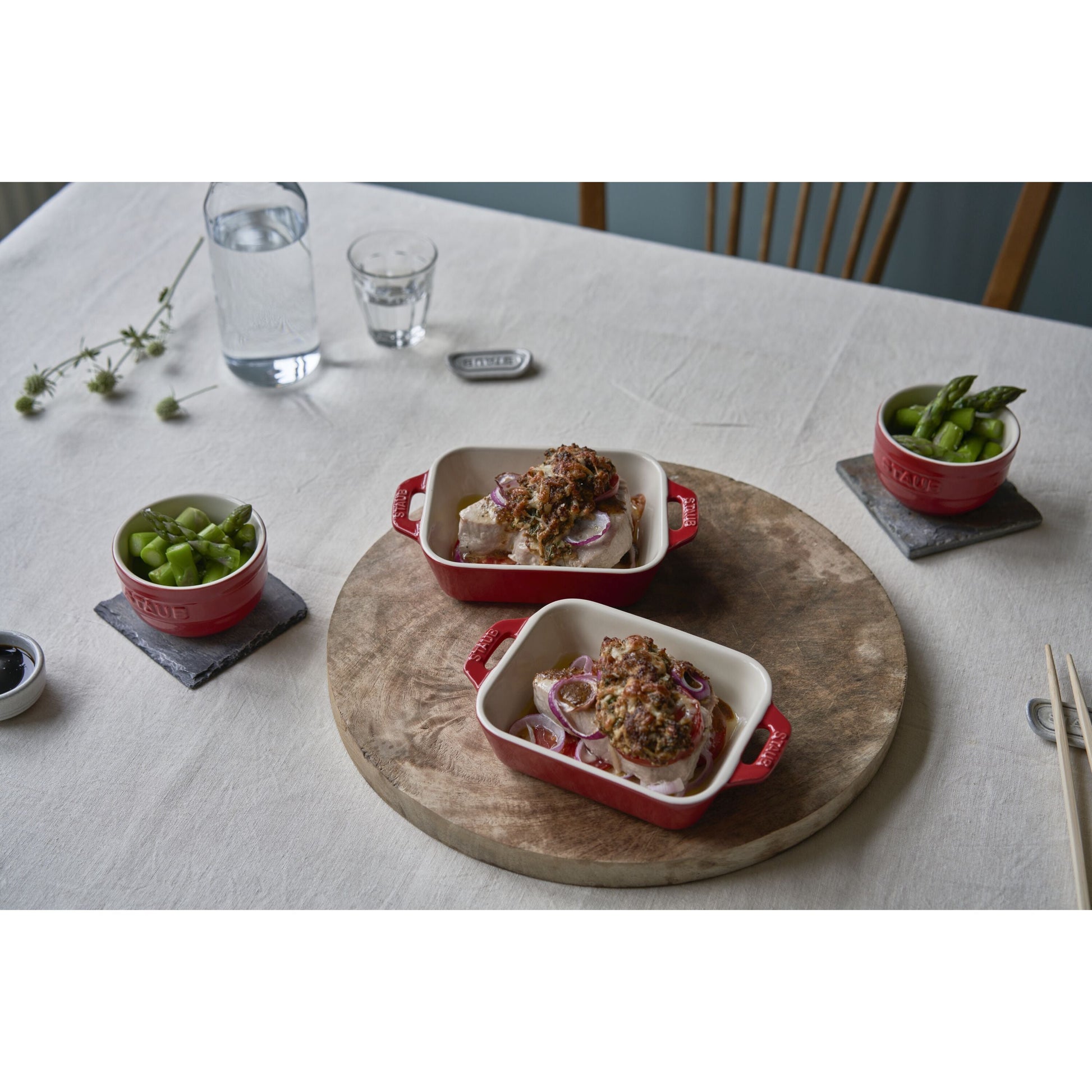 STAUB Ceramique 400 ml Ceramic Rectangular Oven Dish, Cherry-Bakeware-DECOROLALA