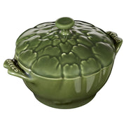 STAUB Ceramique 450 mL Ceramic Artichoke Cocotte, Basil-Green-Canvas Print-DECOROLALA