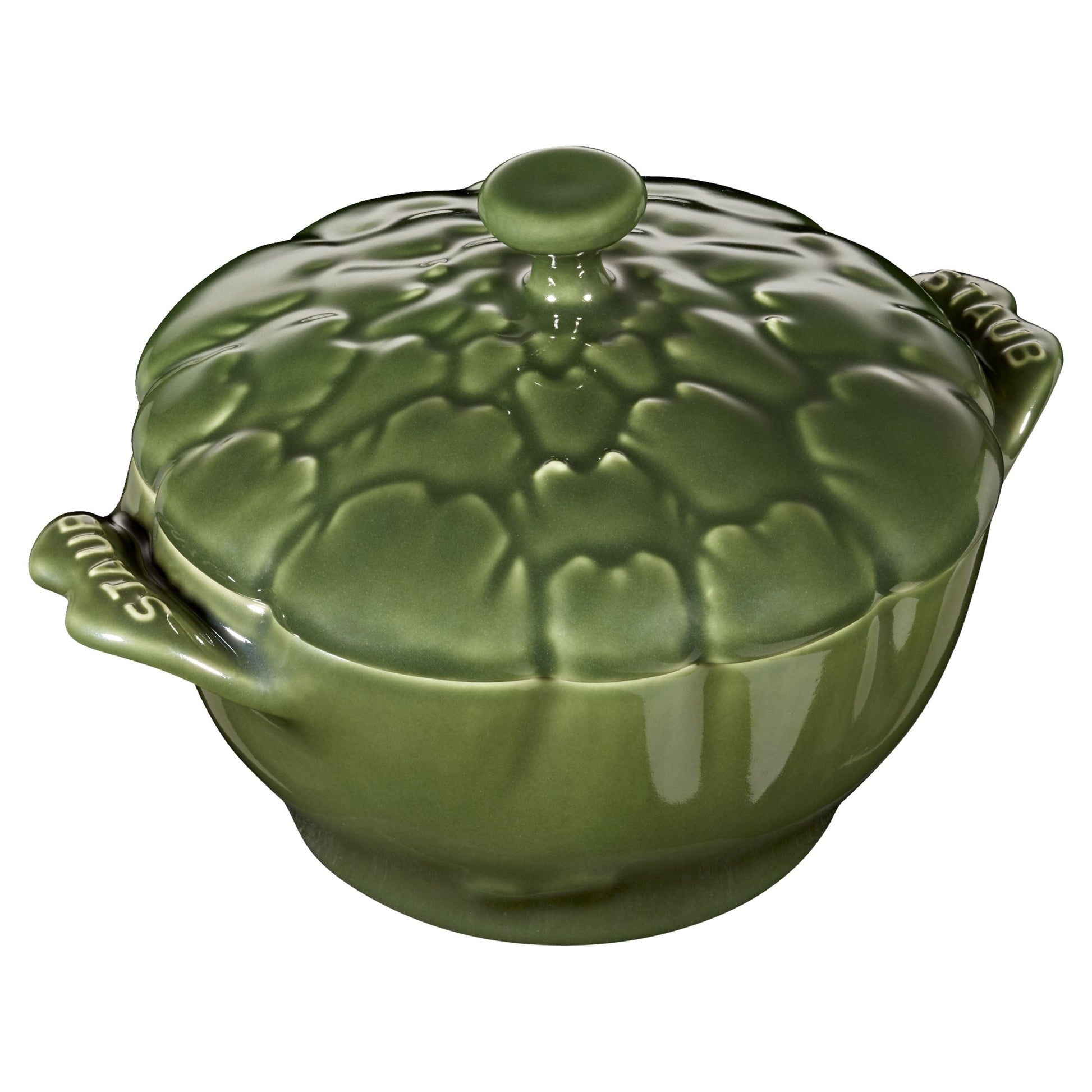 STAUB Ceramique 450 mL Ceramic Artichoke Cocotte, Basil-Green-Canvas Print-DECOROLALA