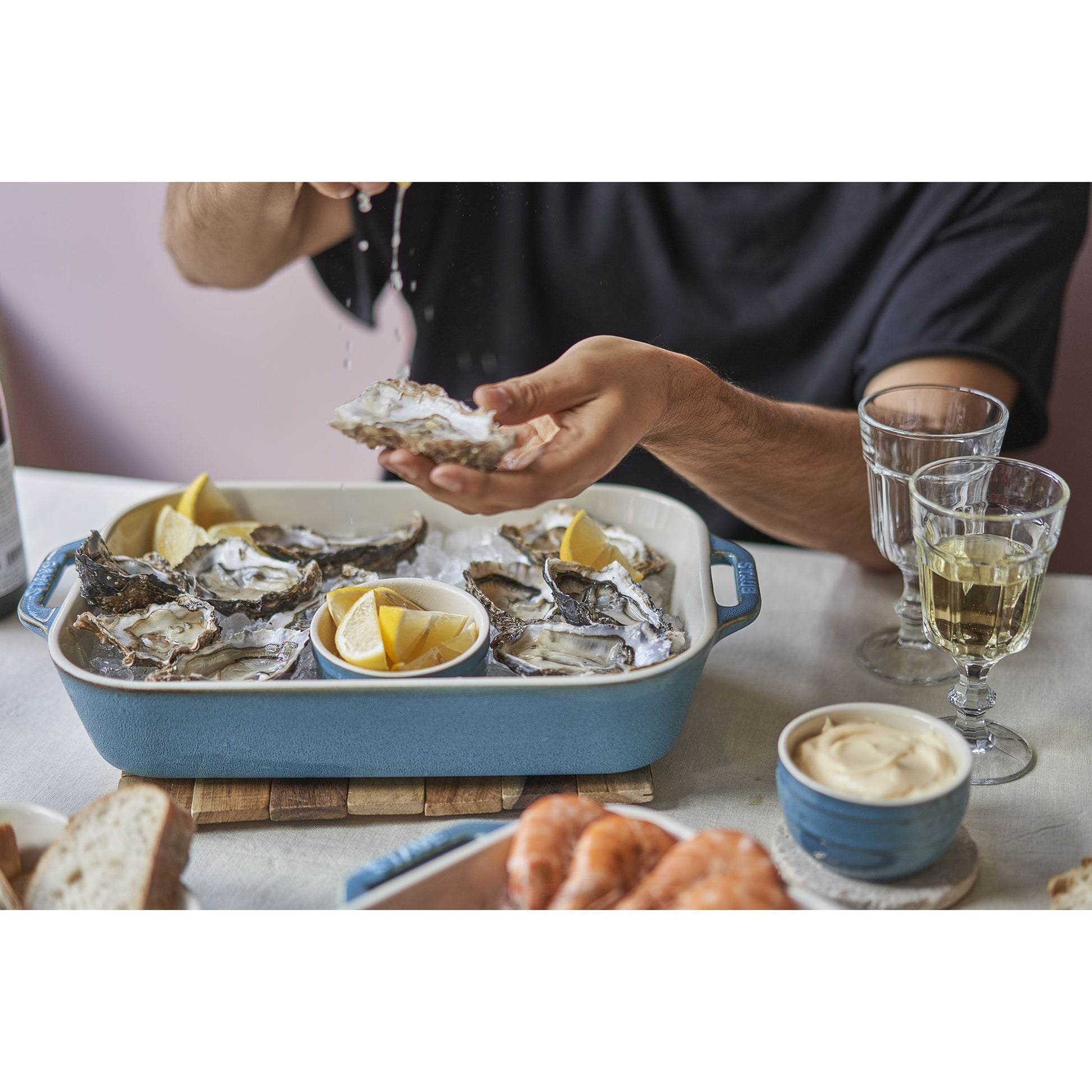 STAUB Ceramique 4.4 L Ceramic Rectangular Oven Dish, Ancient-Turquoise-Bakeware-DECOROLALA