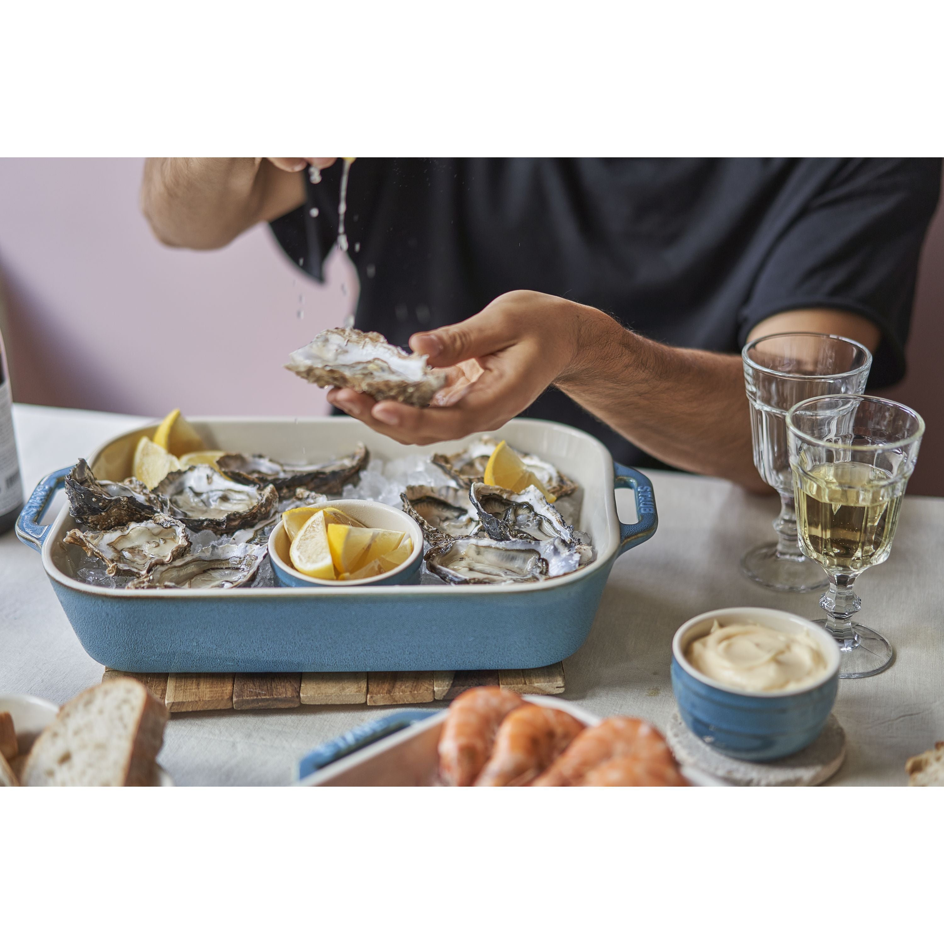 STAUB Ceramique 4.4 L Ceramic Rectangular Oven Dish, Ancient-Turquoise-Bakeware-DECOROLALA