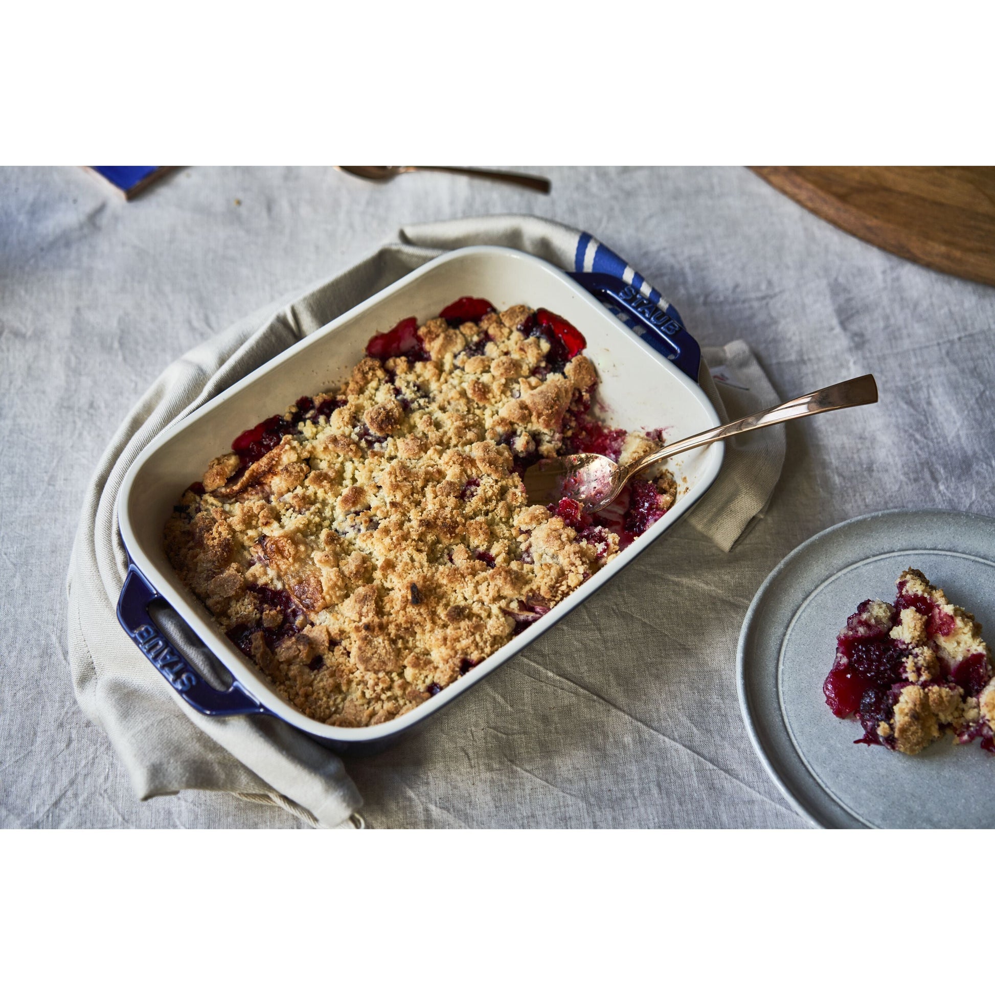 STAUB Ceramique 4.4 L Ceramic Rectangular Oven Dish, Dark-Blue-Bakeware-DECOROLALA