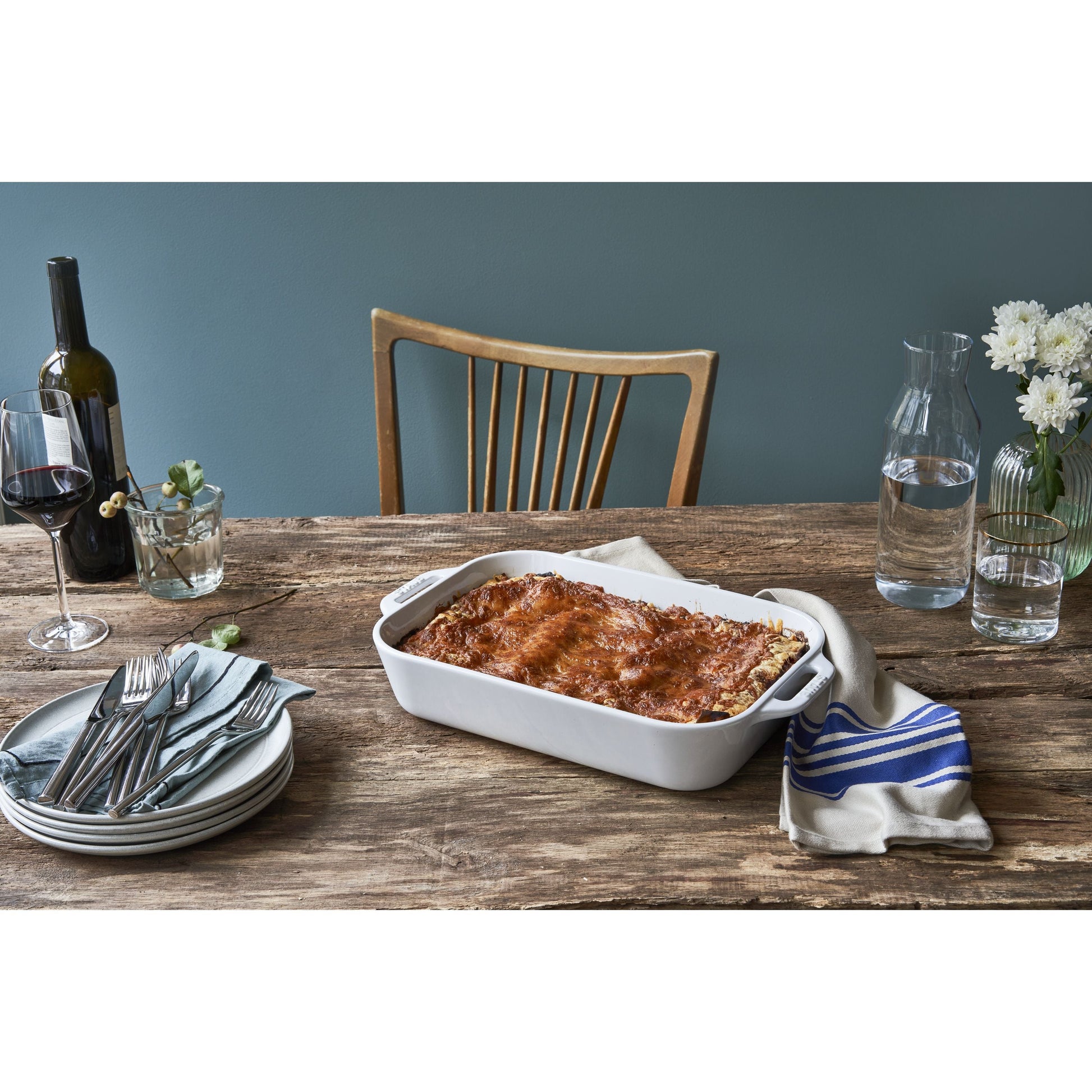 STAUB Ceramique 4.4 L Ceramic Rectangular Oven Dish, White-Bakeware-DECOROLALA