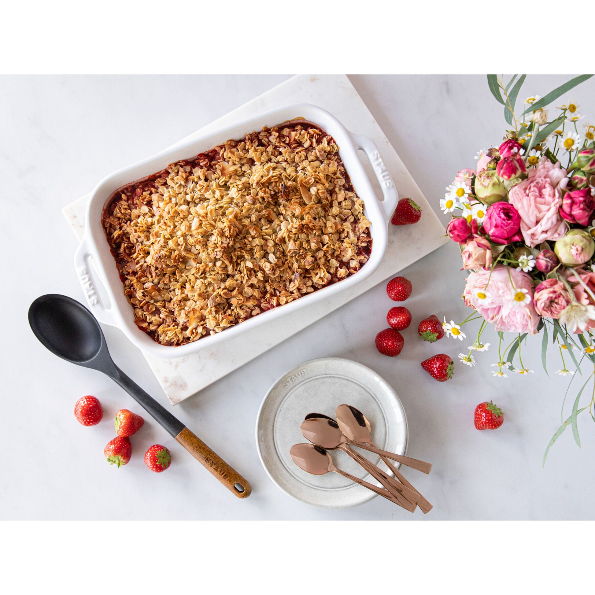 STAUB Ceramique 4.4 L Ceramic Rectangular Oven Dish, White-Bakeware-DECOROLALA