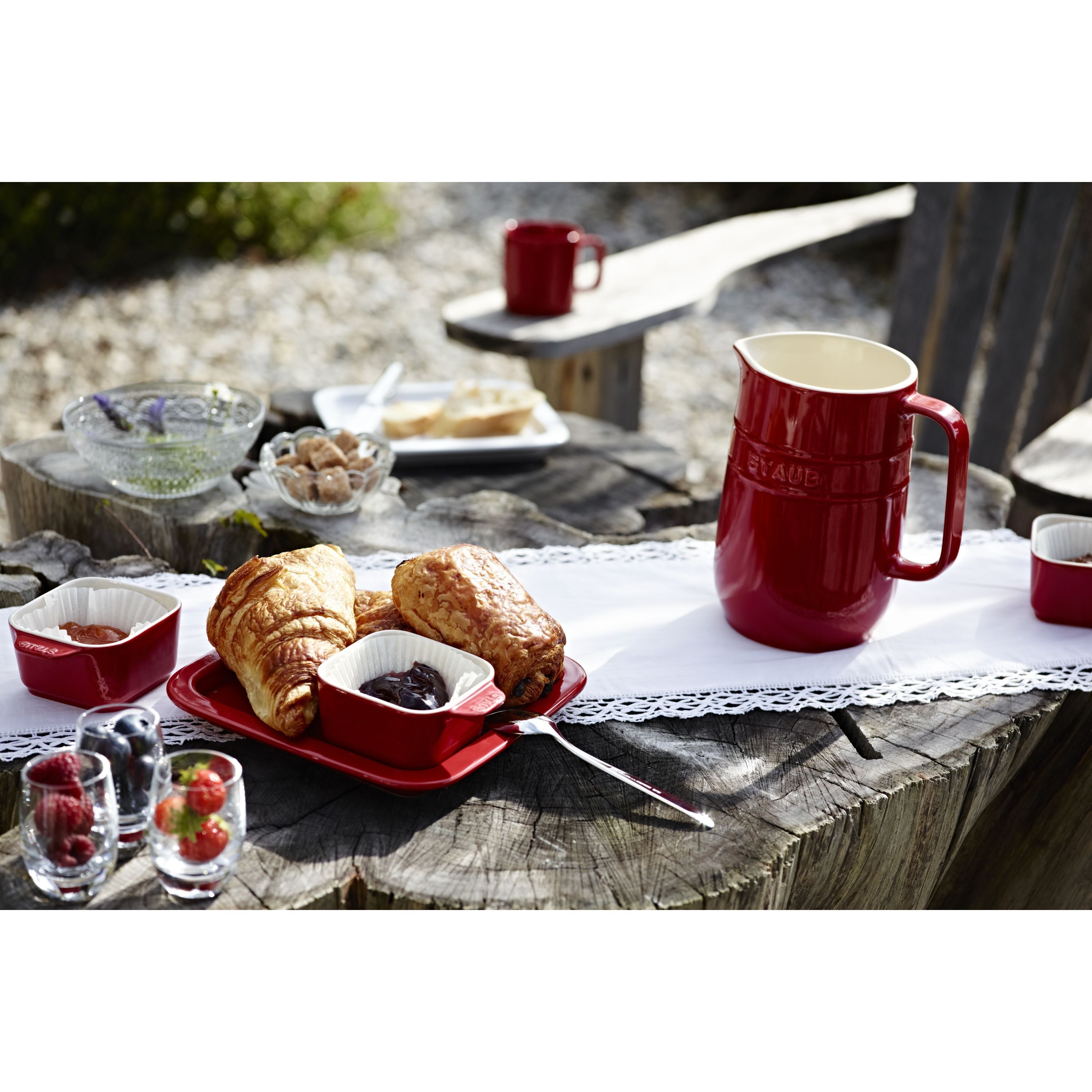 STAUB Ceramique 5 Piece Ceramic Appetiser Set, Cherry-Pet Accessory-DECOROLALA