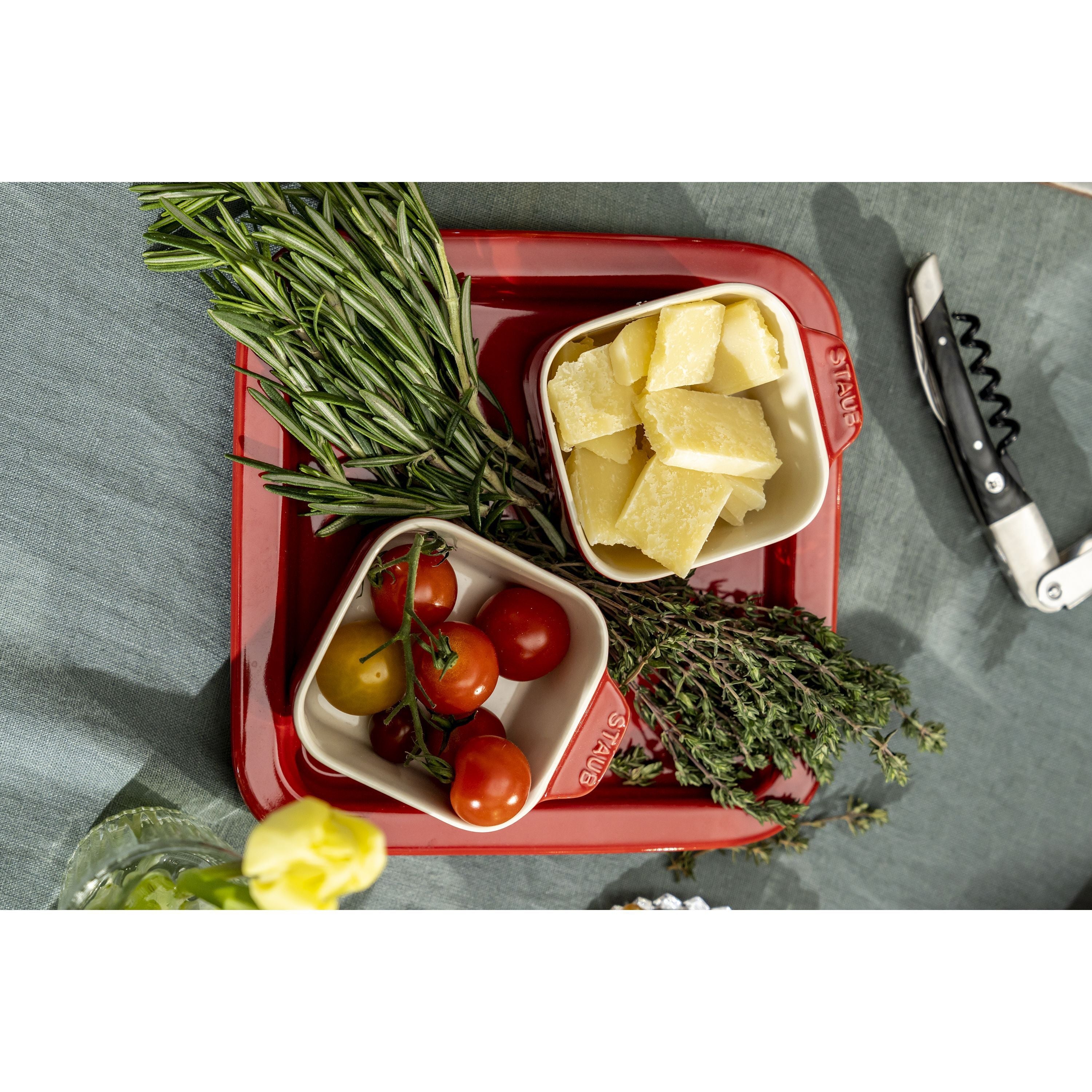 STAUB Ceramique 5 Piece Ceramic Appetiser Set, Cherry-Pet Accessory-DECOROLALA