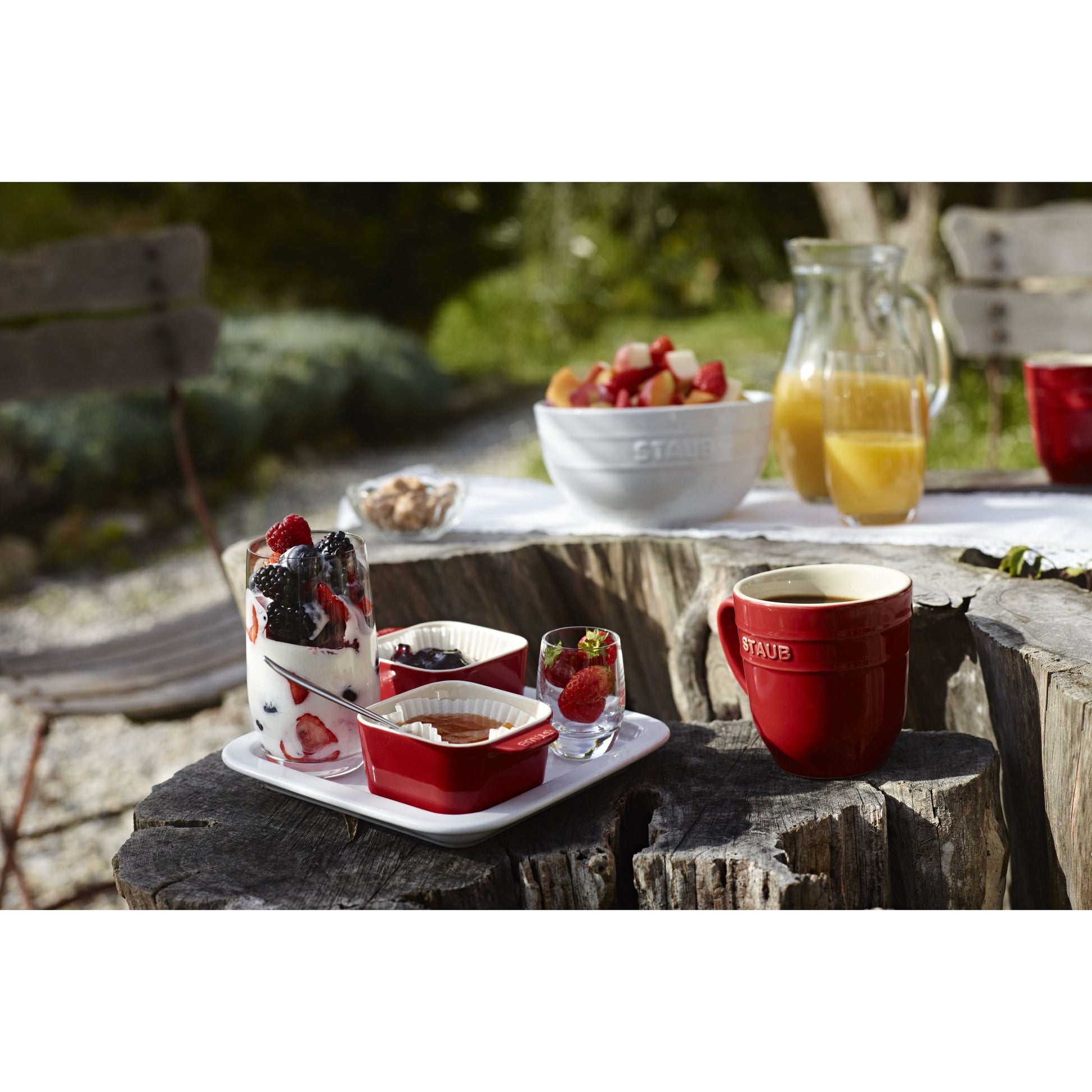 STAUB Ceramique 5 Piece Ceramic Appetiser Set, Cherry-Pet Accessory-DECOROLALA