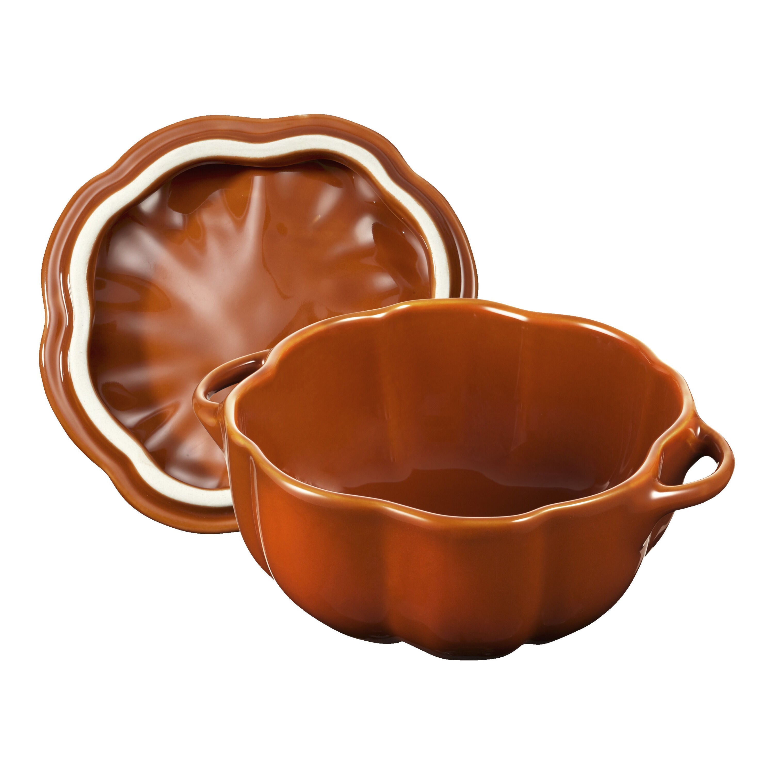 STAUB Ceramique 500 mL Ceramic Pumpkin Cocotte, Cinnamon-Cookware-DECOROLALA