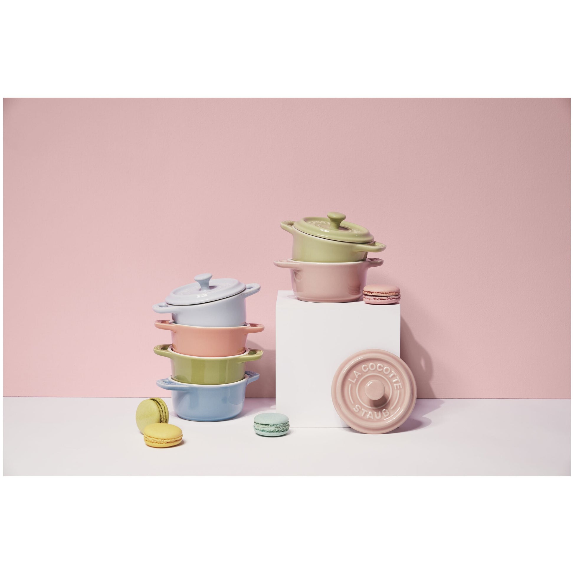 STAUB Ceramique 6pc Cocotte Set - Macaron Colors-Cookware-DECOROLALA