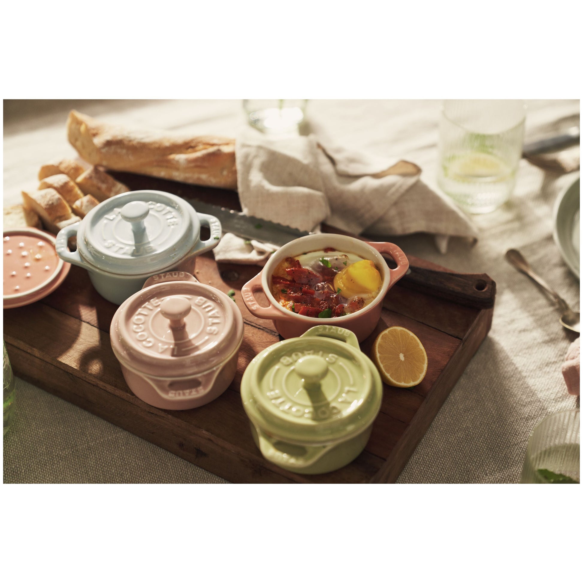 STAUB Ceramique 6pc Cocotte Set - Macaron Colors-Cookware-DECOROLALA