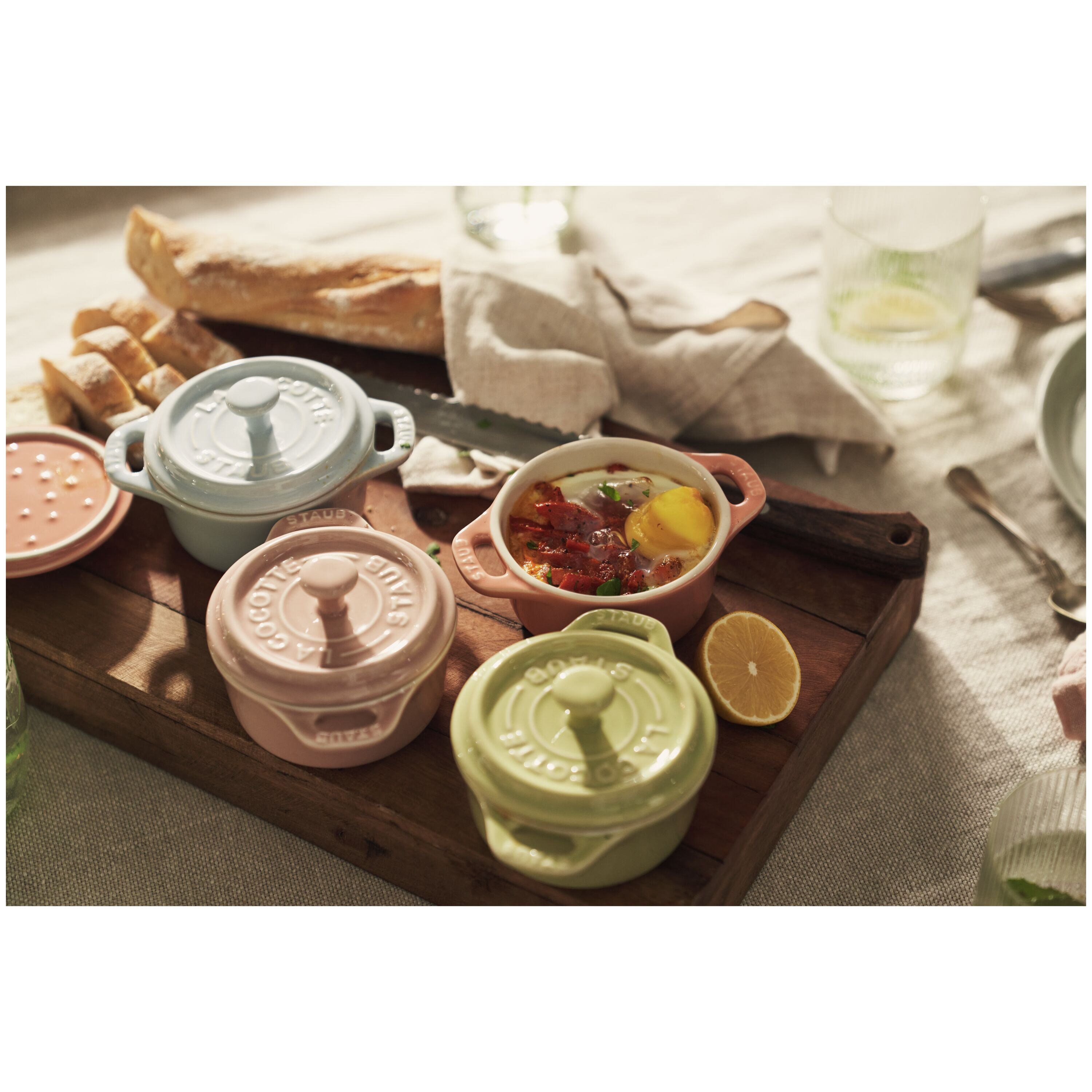STAUB Ceramique 6pc Cocotte Set - Macaron Colors-Cookware-DECOROLALA