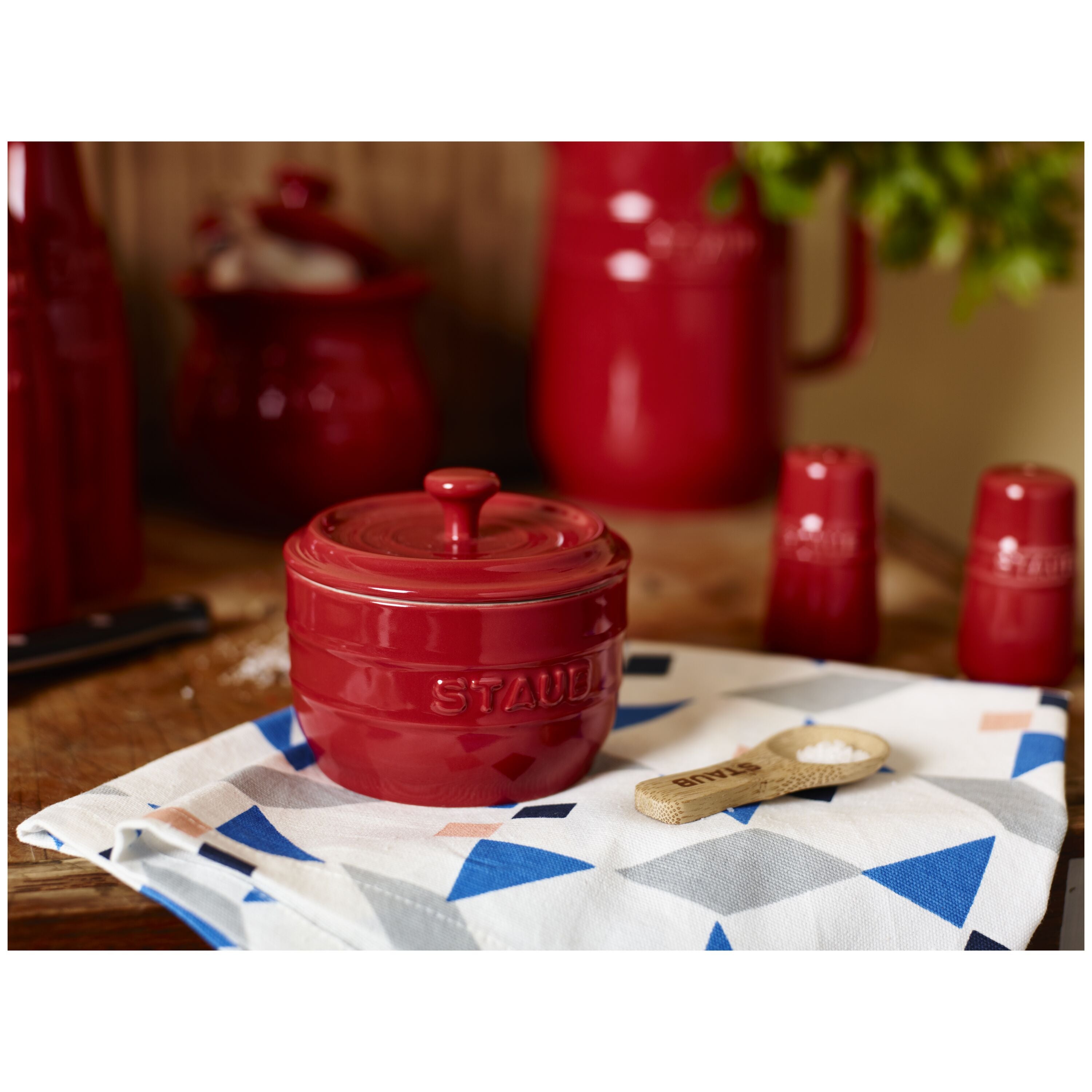 STAUB Ceramique 8 cm Ceramic Salt Crock, Cherry-Cookware Accessorie-DECOROLALA