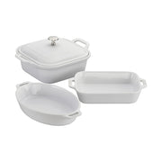 STAUB Ceramique Mixed Baking Dish Set White 4 Piece-Bakeware Set-DECOROLALA