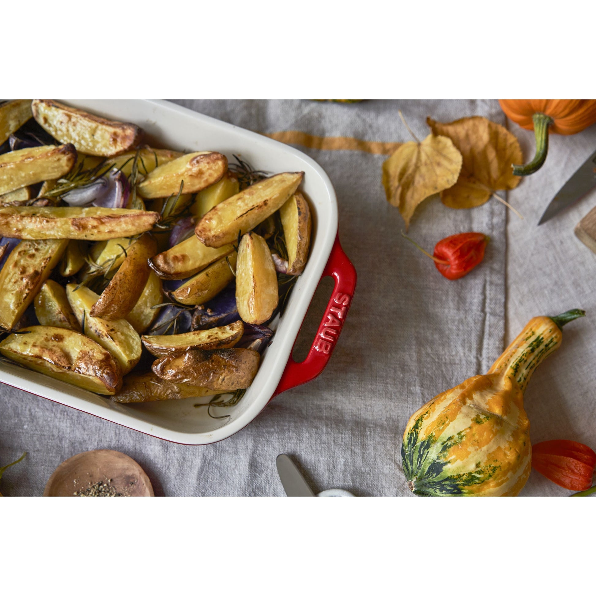 STAUB Ceramique Rectangular Baking Dish Set Cherry 2 Piece-Bakeware-DECOROLALA