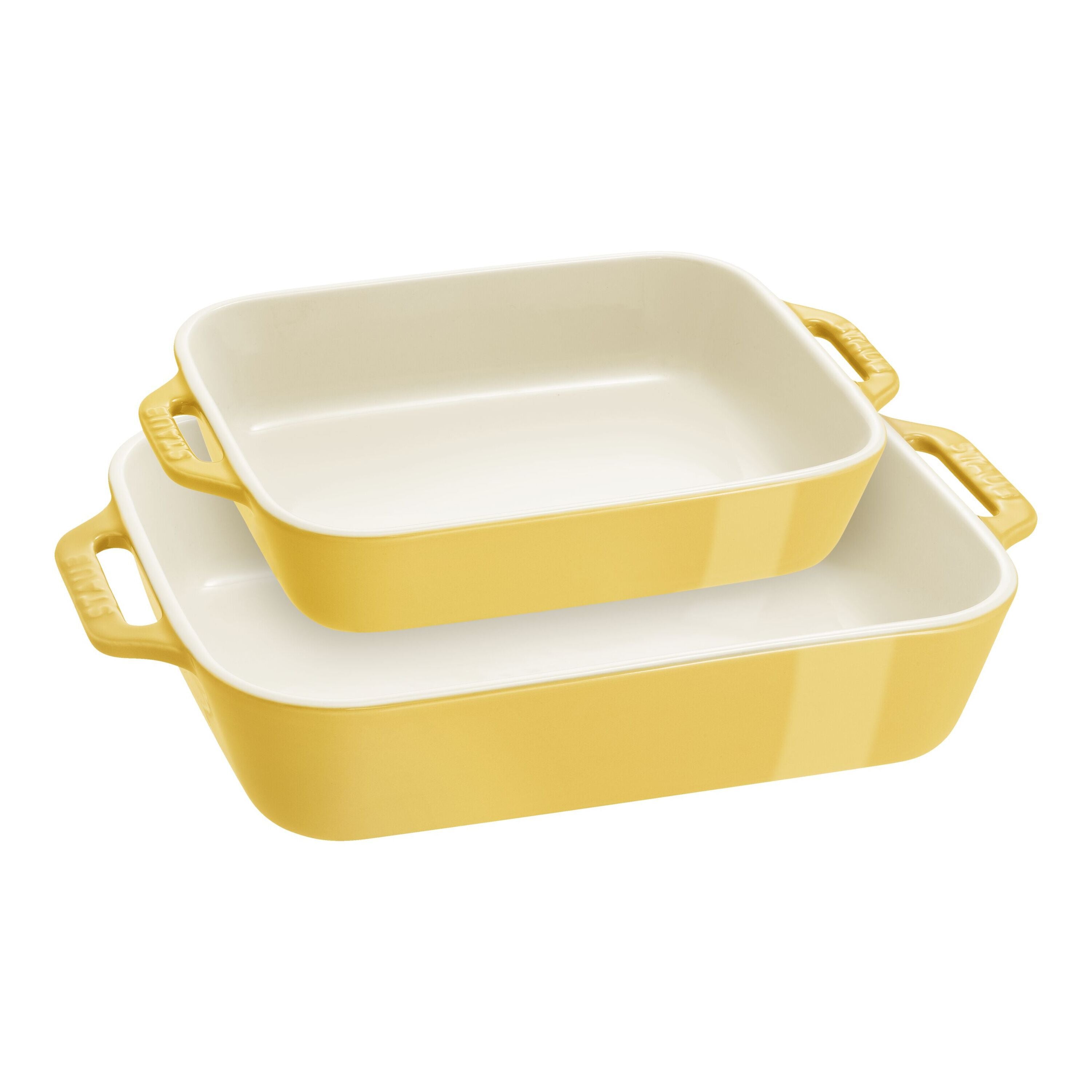 STAUB Ceramique Rectangular Baking Dish Set Citron 2pc-Bakeware-DECOROLALA