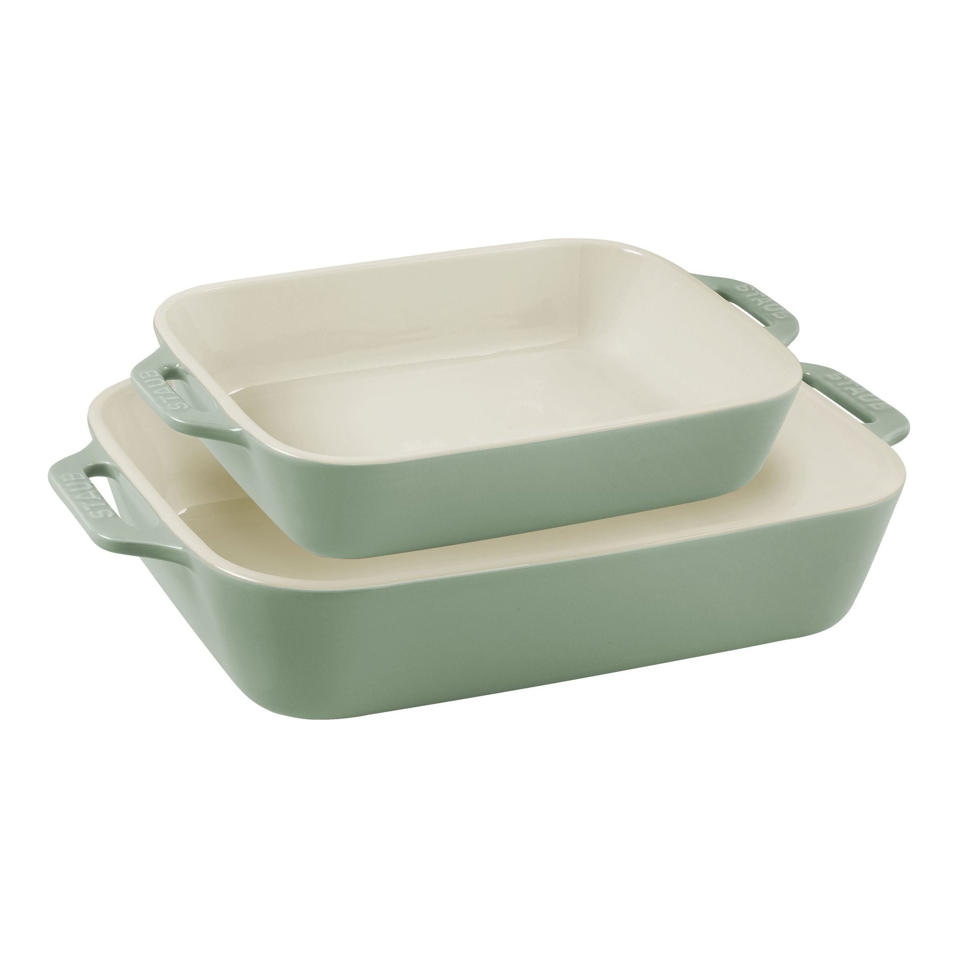 STAUB Ceramique Rectangular Baking Dish Set Eucalyptus 2 Piece-Bakeware-DECOROLALA
