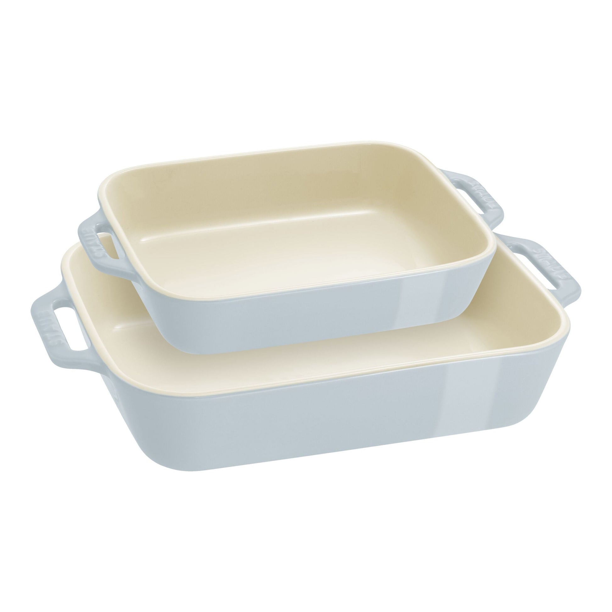 STAUB Ceramique Rectangular Baking Dish Set Light Blue 2 Piece-Bakeware Set-DECOROLALA