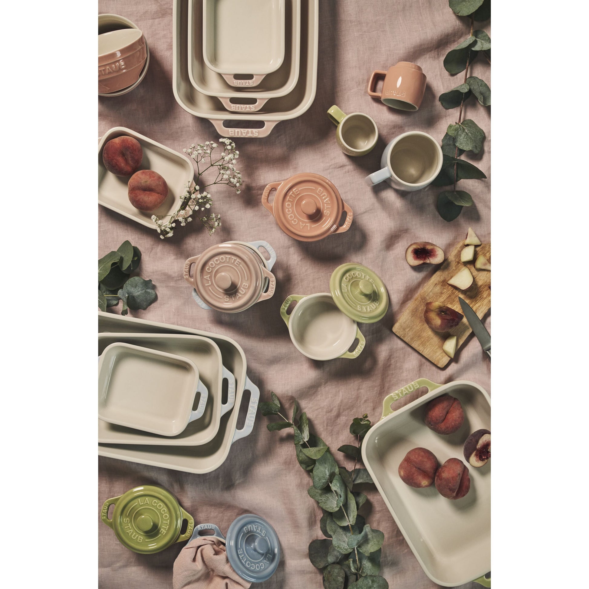 STAUB Ceramique Rectangular Baking Dish Set - Light Green-Bakeware Set-DECOROLALA