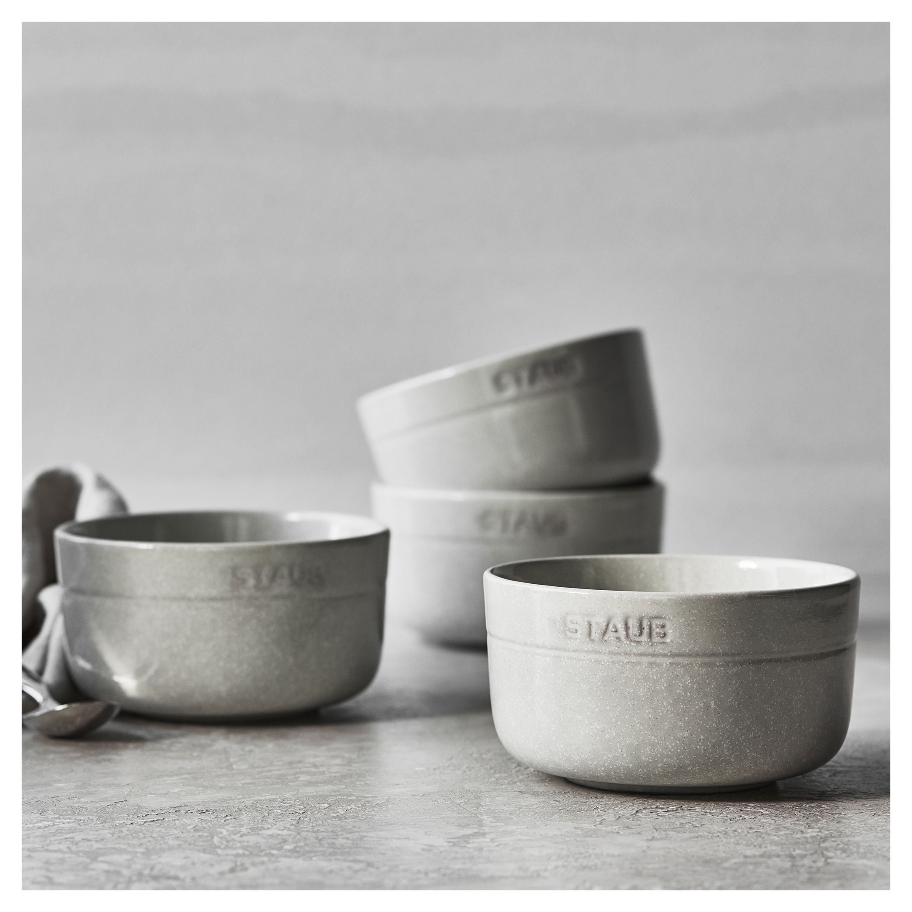 STAUB Dining Line 4pc Ceramic Bowl Set - White-Dinnerware-DECOROLALA