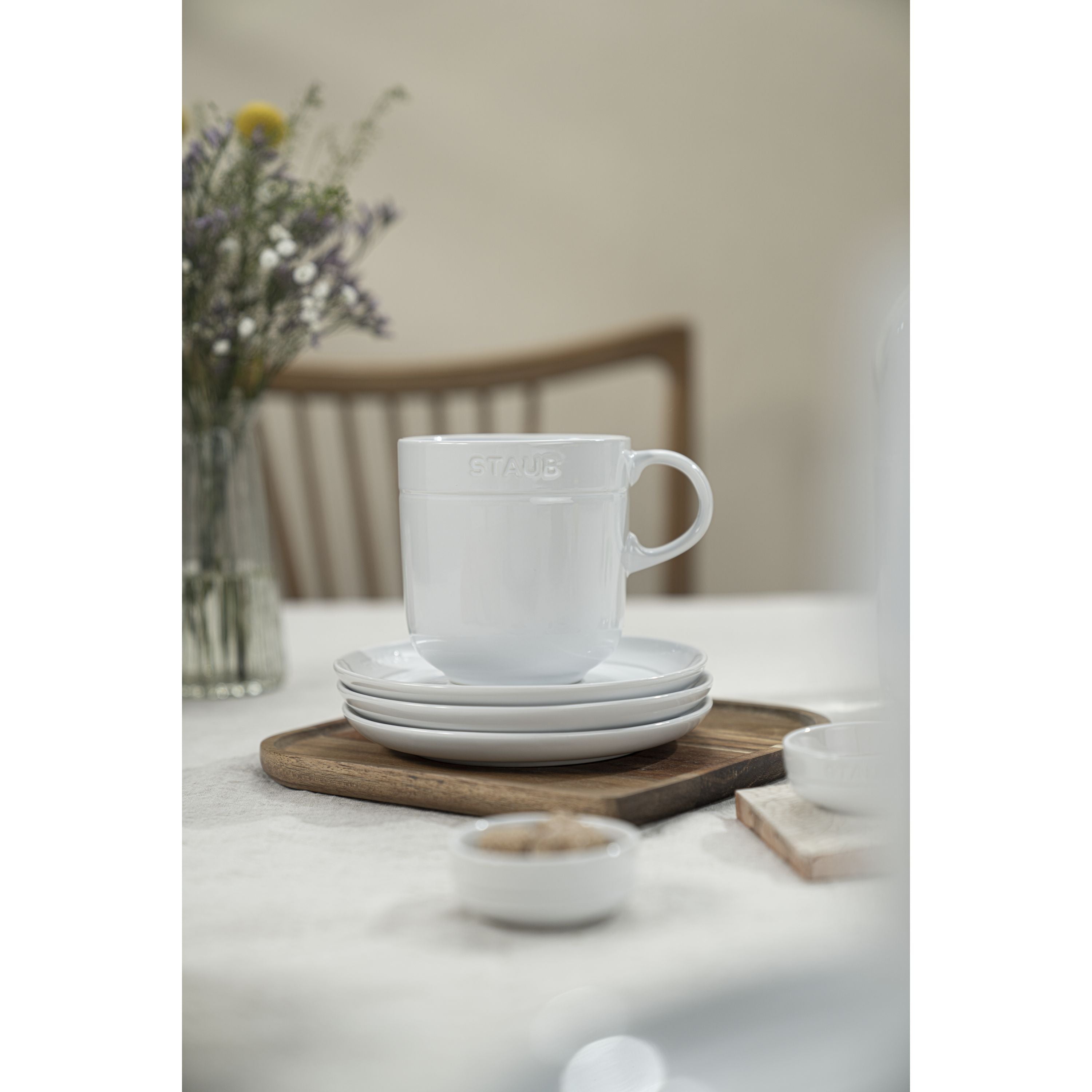 STAUB Dining Line Large Mug Set 470 ml / 4 Piece, White-Mug-DECOROLALA