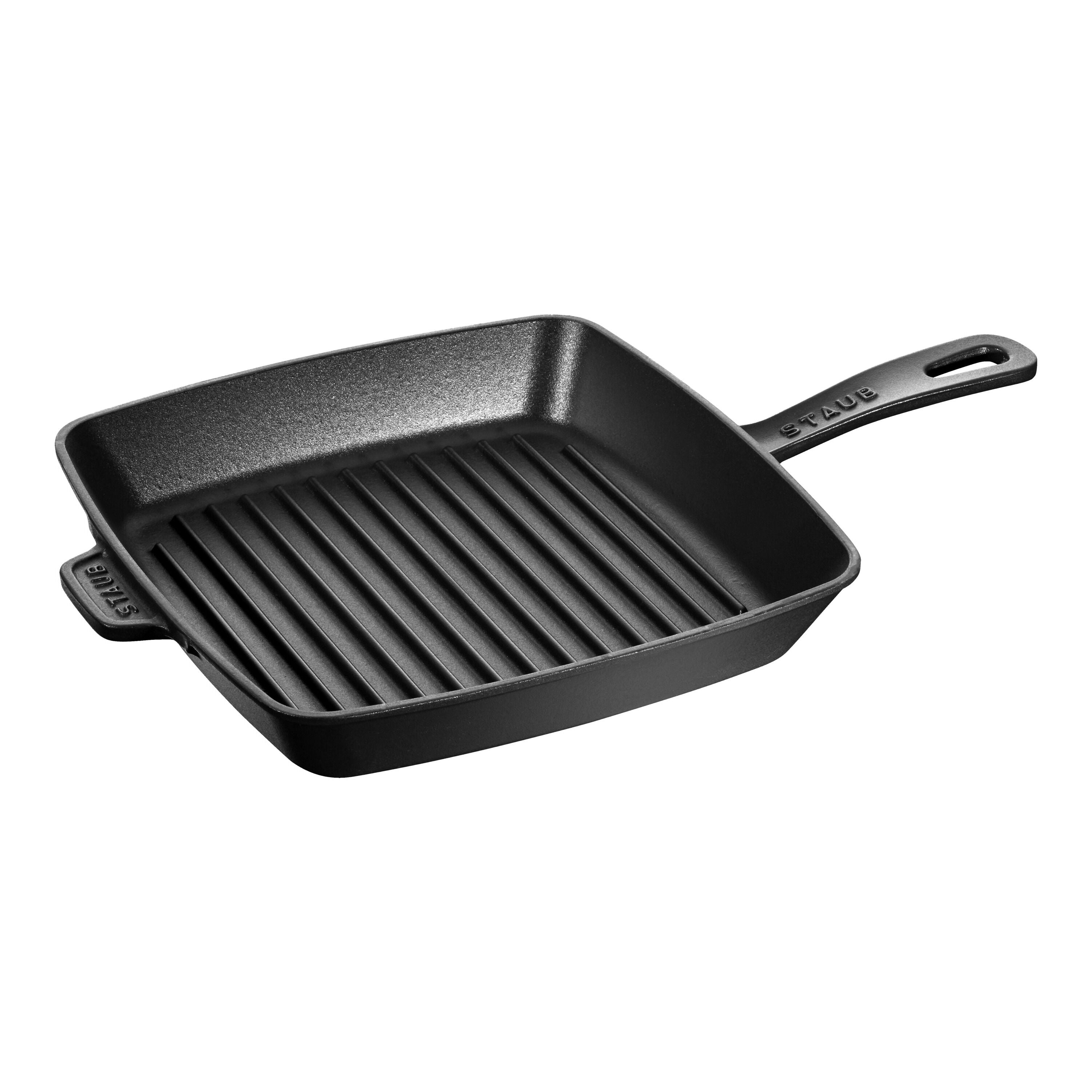 STAUB Grill Pan 26cm Cast Iron Square Black-10 Inch-DECOROLALA