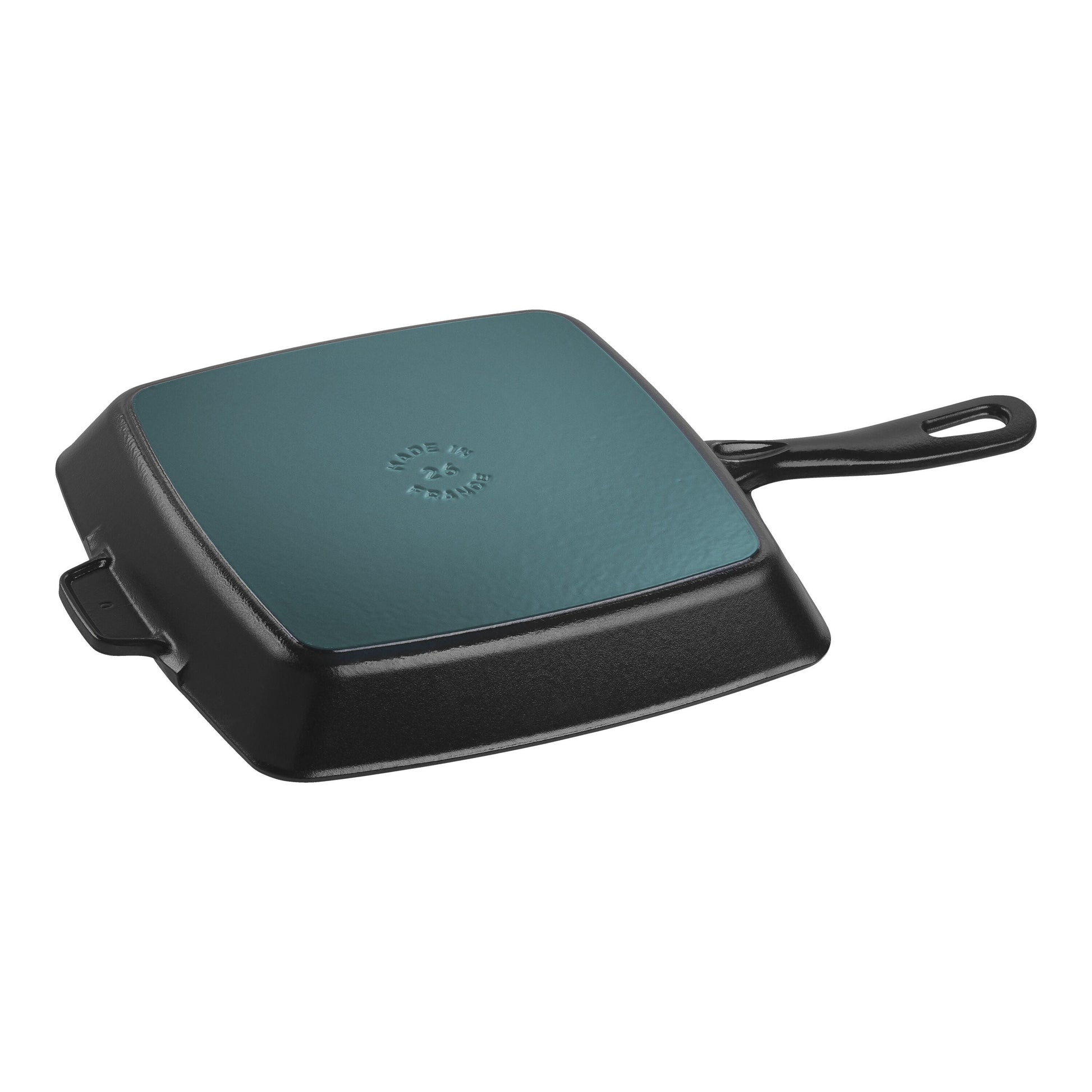 STAUB Grill Pans 26 cm Cast Iron Square American Grill, Black-10 Inch-DECOROLALA