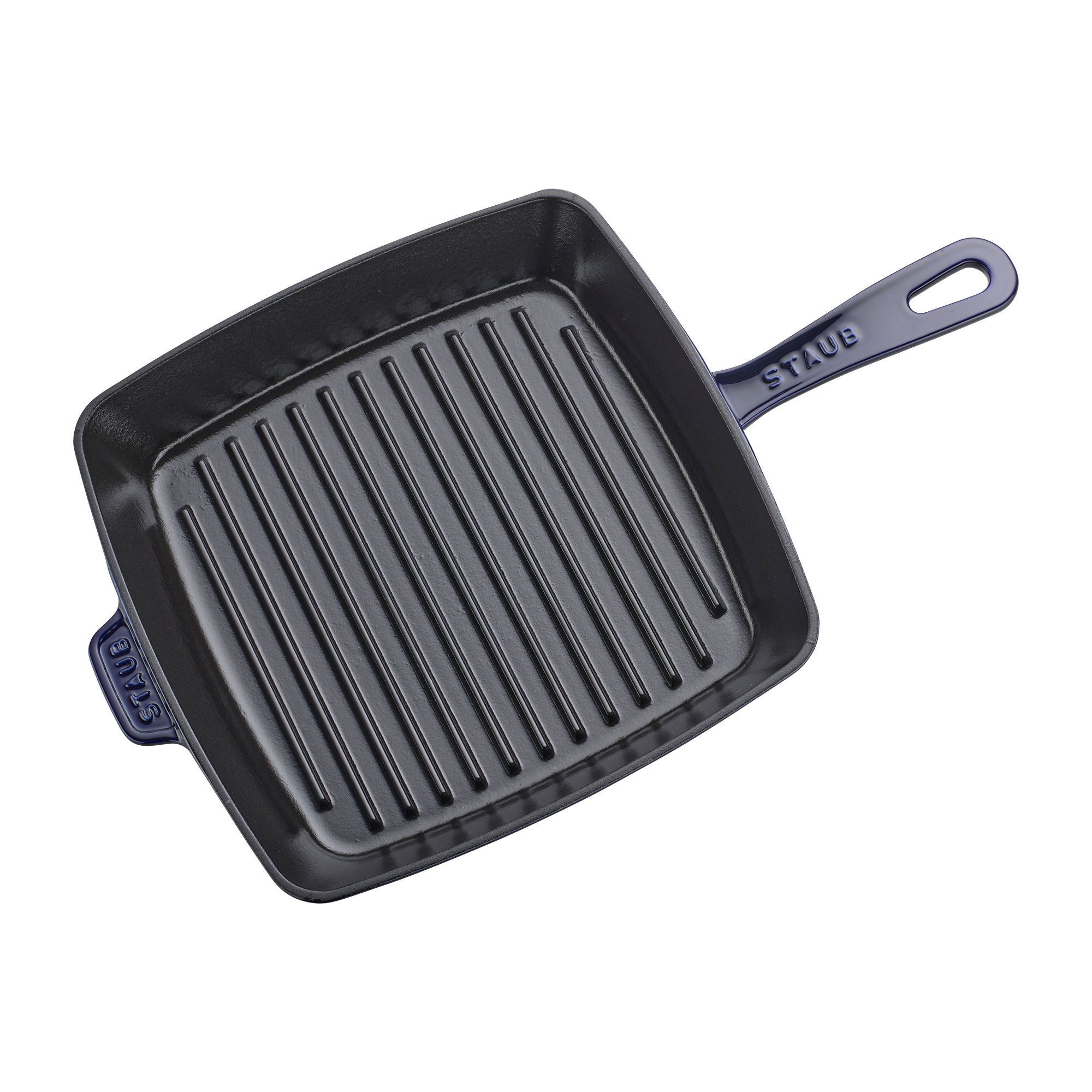 STAUB Grill Pans 26 cm Cast Iron Square American Grill, Dark-Blue-Cookware-DECOROLALA