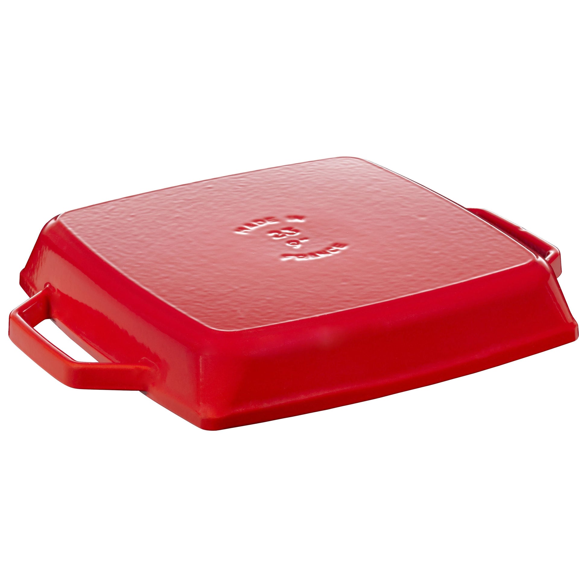 STAUB Grill Pans 28 cm / 11 inch Cast Iron Square Grill Pan, Cherry-11 Inch-DECOROLALA