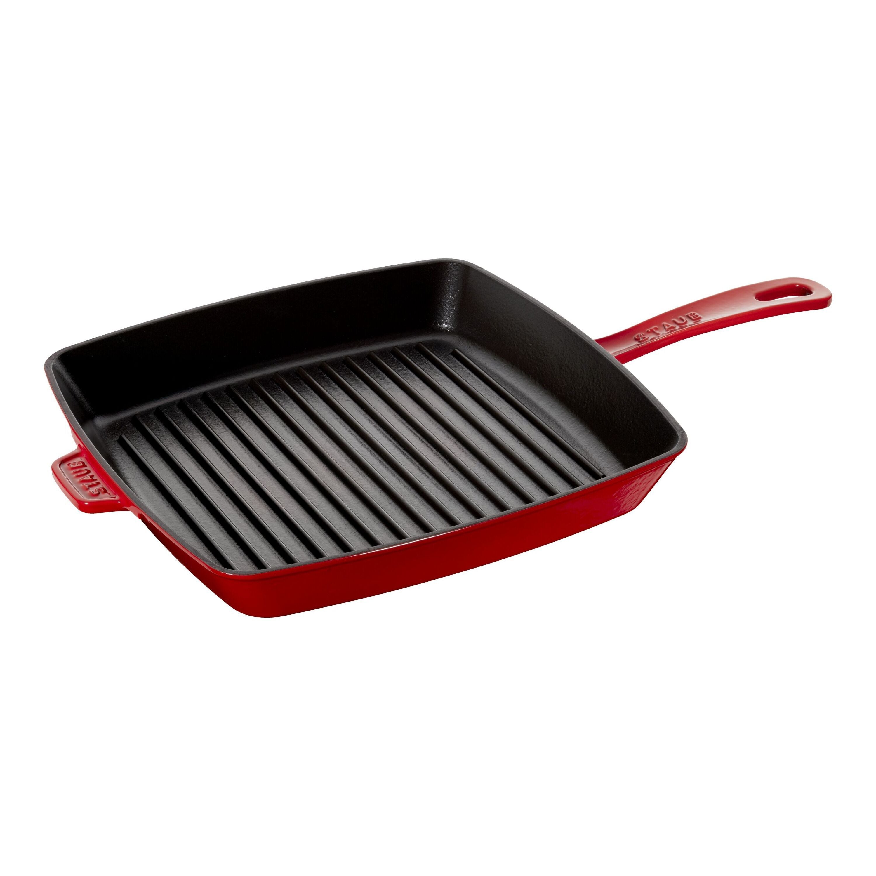 STAUB Grill Pans 30 cm Cast Iron Square American Grill, Cherry-12 Inch-DECOROLALA