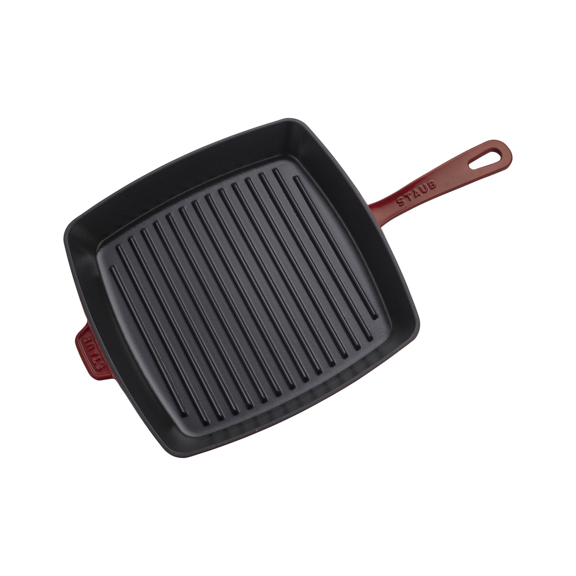 STAUB Grill Pans 30 cm Cast Iron Square American Grill, Grenadine-Red (Visual Imperfections - B STOCK)-Griddl-DECOROLALA