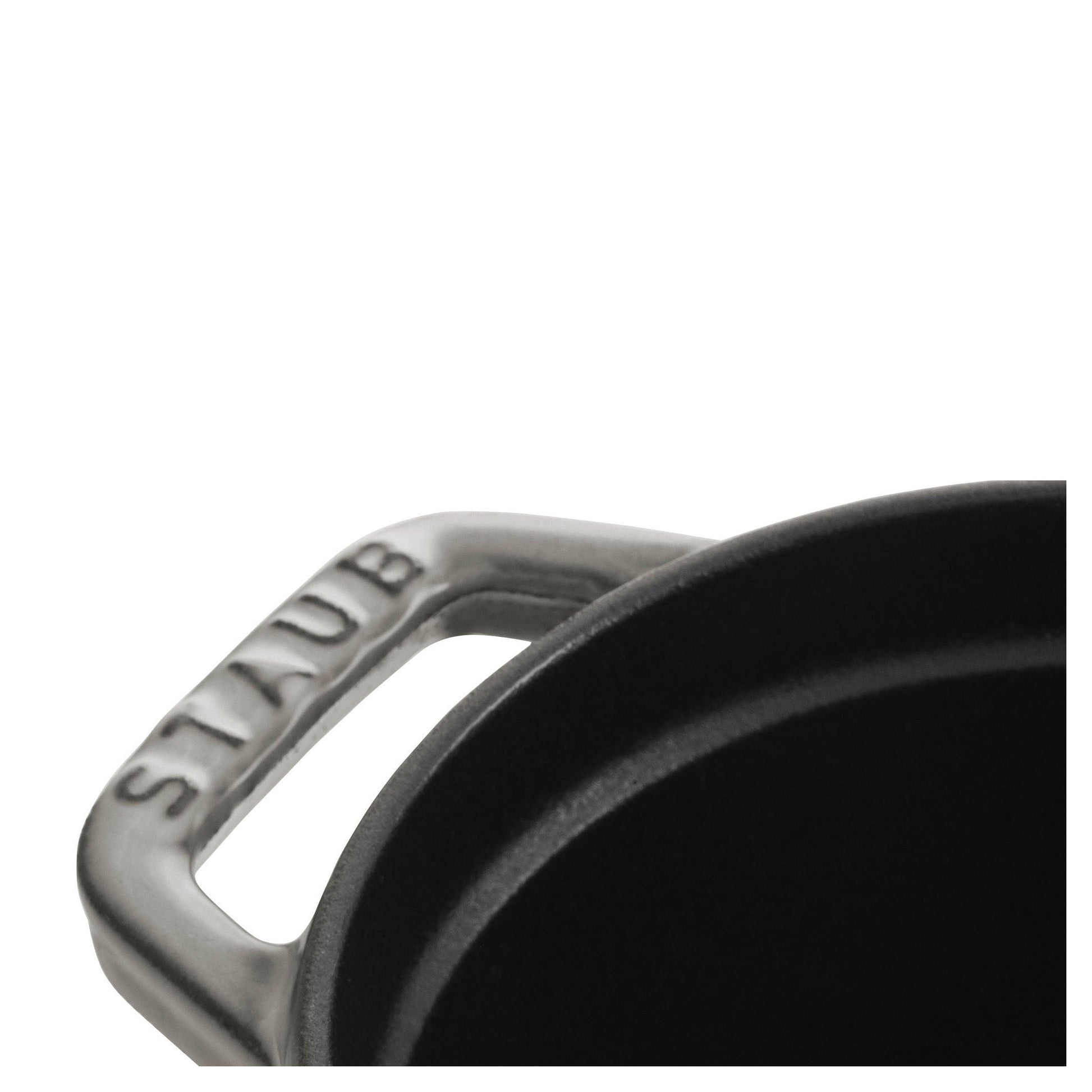 STAUB La Cocotte 1 L Cast Iron Oval Cocotte Pig Lid, Graphite-Grey-Cookware-DECOROLALA