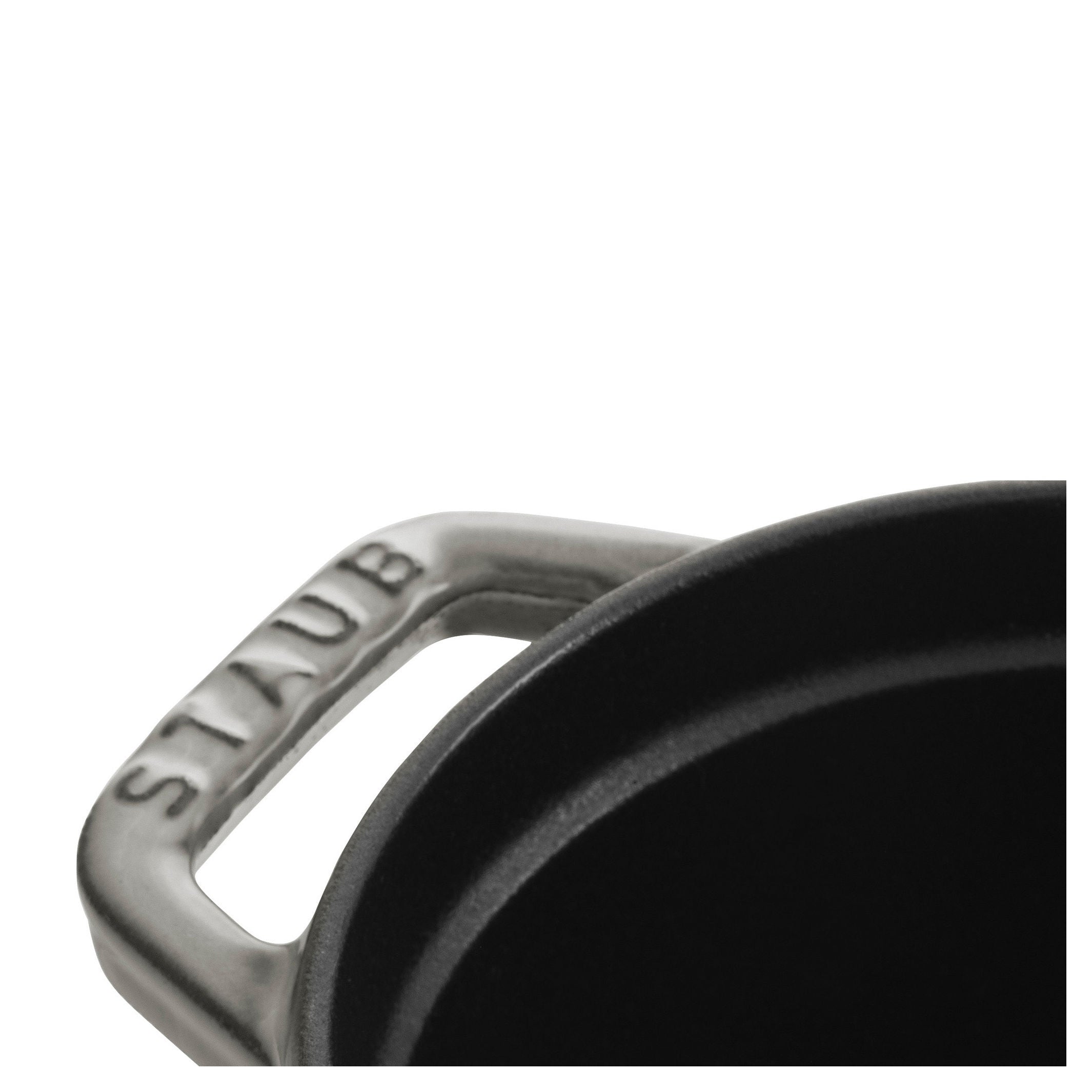 STAUB La Cocotte 1 L Cast Iron Oval Cocotte Pig Lid, Graphite-Grey-Cookware-DECOROLALA