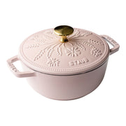 STAUB La Cocotte 1.1 L Cast Iron Round French Oven Marguerite, Sorbet Rose-0
