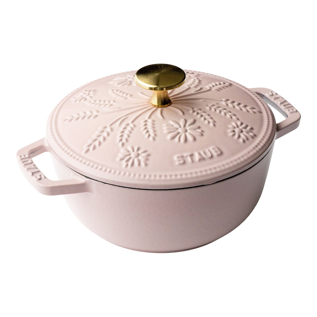 STAUB La Cocotte 1.1 L Cast Iron Round French Oven Marguerite, Sorbet Rose-0