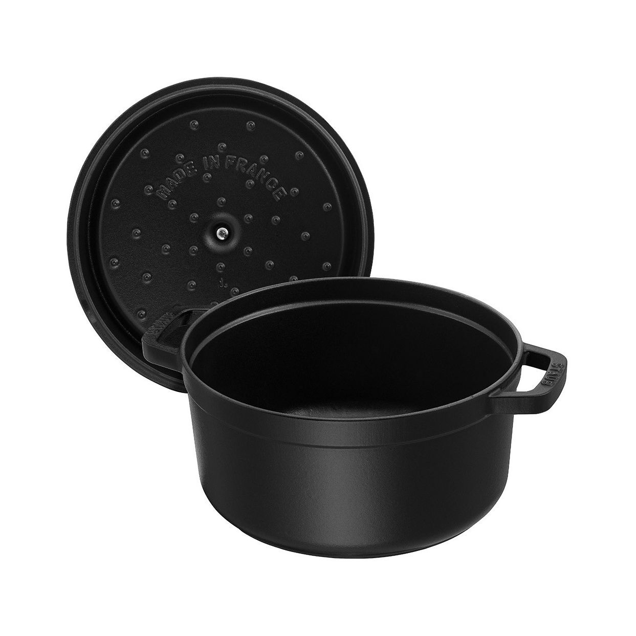 STAUB La Cocotte 1.25 L Cast Iron Round Cocotte, Black-Cookware-DECOROLALA