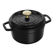 STAUB La Cocotte 1.25 L Cast Iron Round Cocotte, Black-Cookware-DECOROLALA